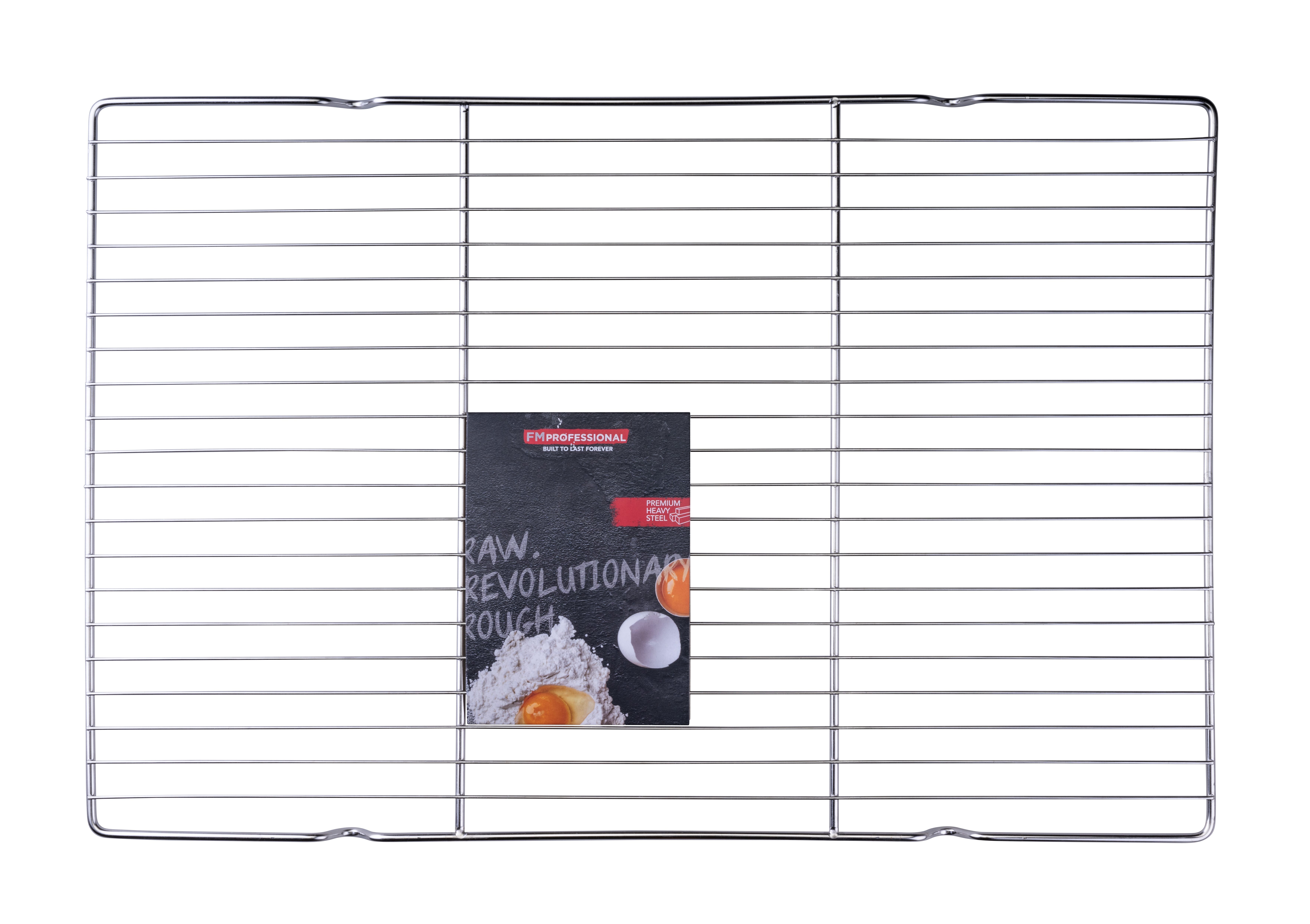 FMprofessional Küchenrost Glasurgitter aus Edelstahl, 59x39 cm, (1-tlg), Ideal zum Auskühlen, Dekorieren und Kandieren von Kuchen und Muffins