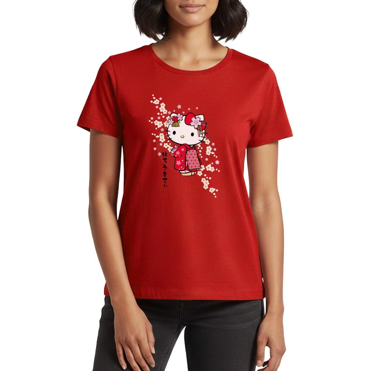 Spreadshirt T-Shirt Hello Kitty Japan Kimono Kirschblüten Frauen Premium T- günstig online kaufen