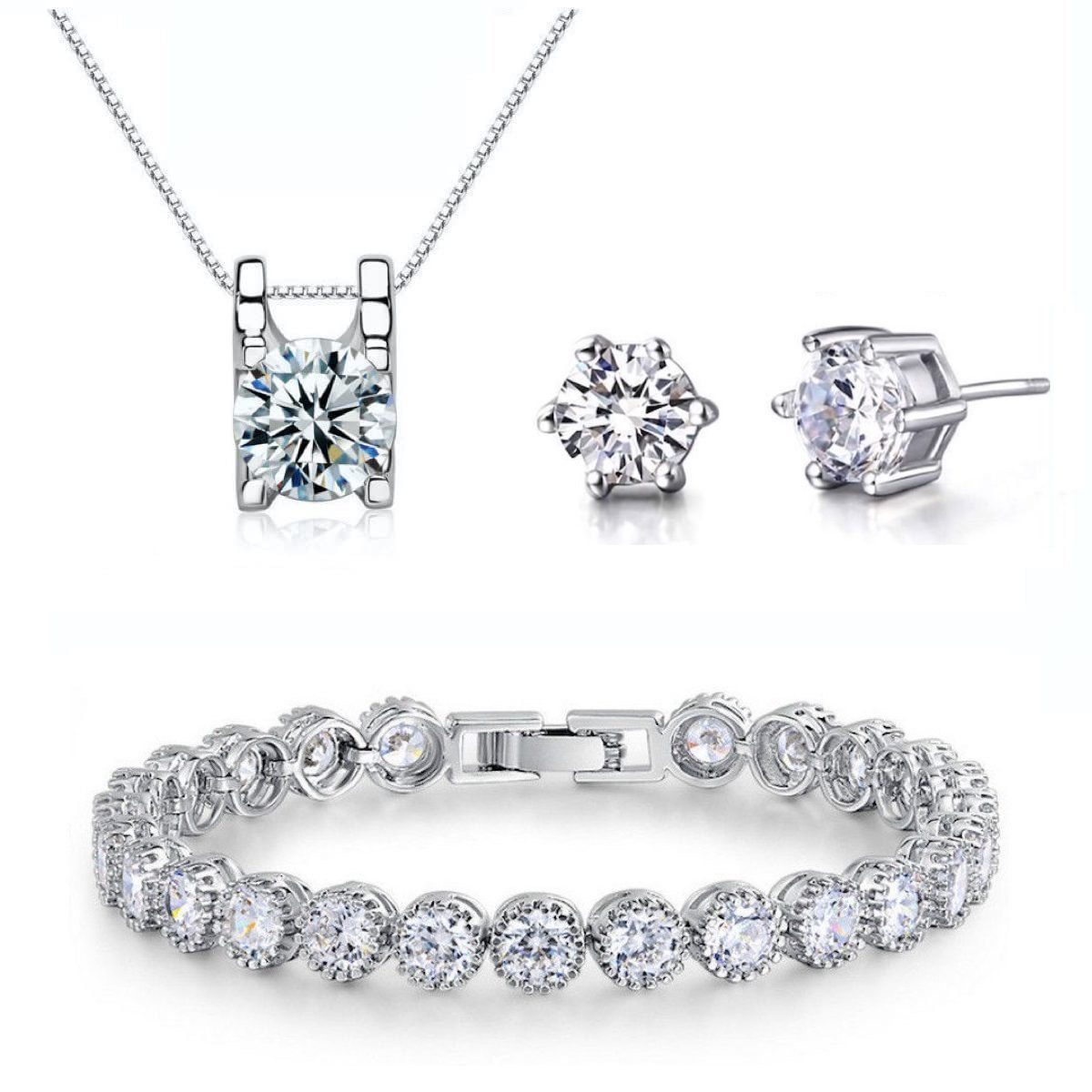 Kim Johanson Schmuckset Elli (3-tlg), mit Zirkonia, aus 925 Silber und Meta günstig online kaufen