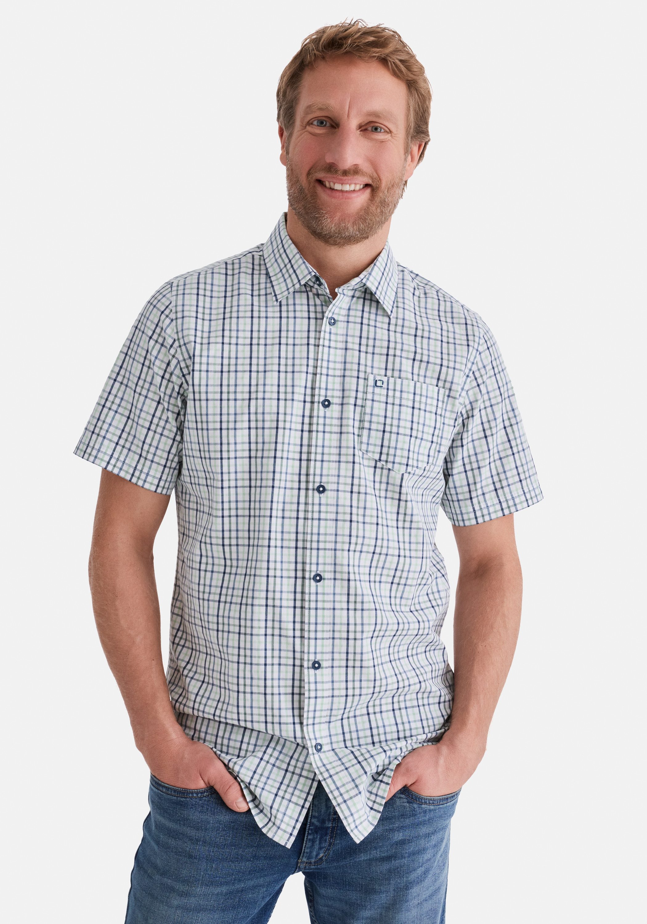 Stooker Men Kurzarmhemd HUDSON Kurzarm-Hemd Stooker HUDSON Herren Kurzarmhemd Regular Fit