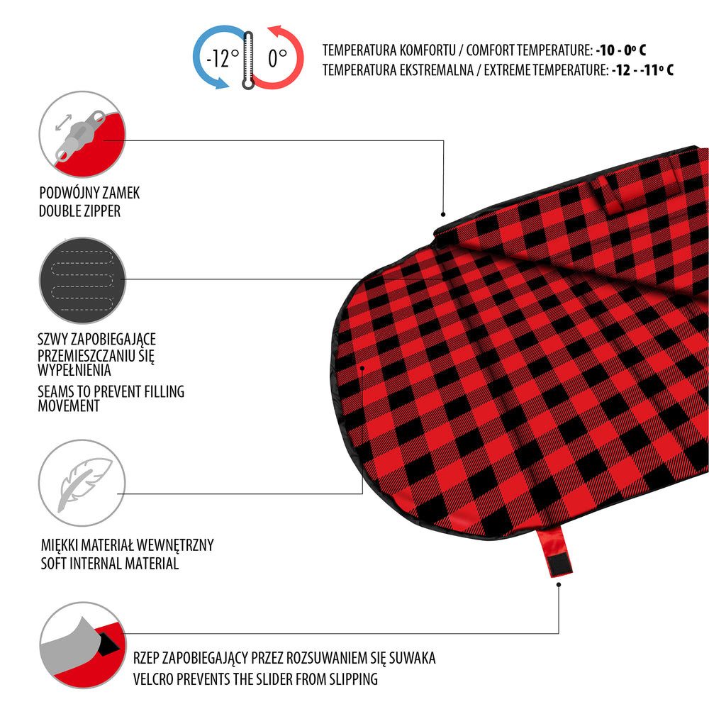 NILS CAMP Schlafsack Deckenschlafsack Winterschlafsack (Spar-Set, 1 tlg., 38 x 22 cm warm), doppelter Reißverschluss, Flanell-Innen, Kompressionsbeutel