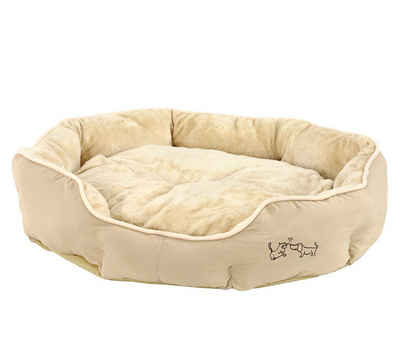 Dehner Tierbett »Sammy, oval, beige, versch. Größen«, hochwertiges Hundebett/Katzenbett, mit herausnehmbarem Liegekissen