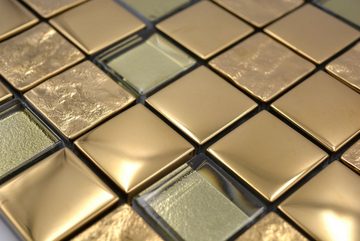 Mosani Mosaikfliesen Glasmosaik Mosaikfliese electroplated gold