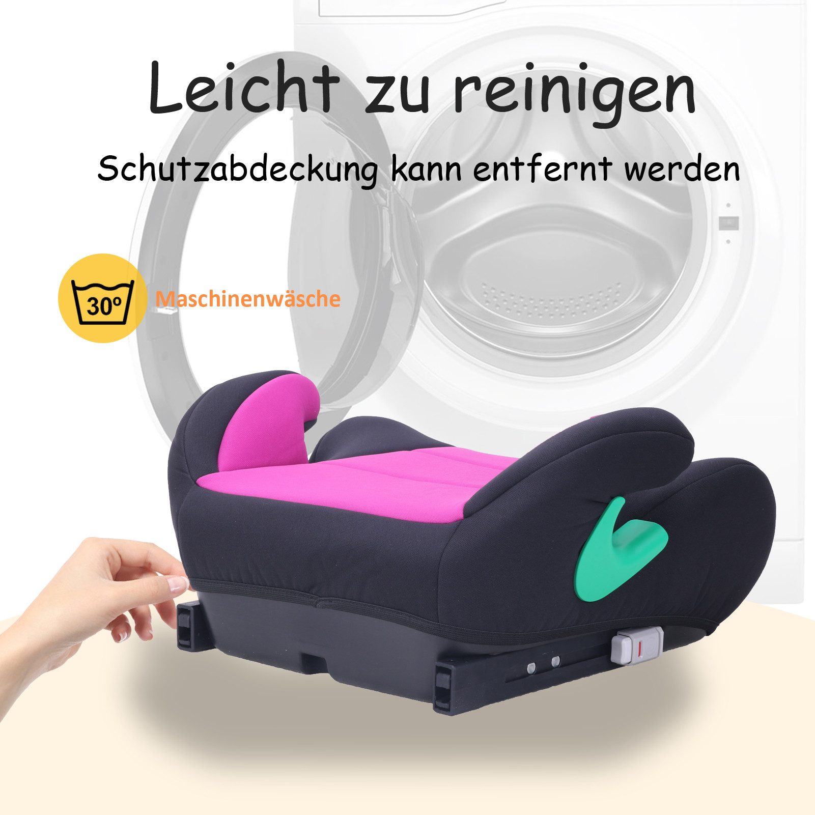 Yalion Kindersitzerhöhung YALION Kindersitzerhöhung mit ISOFIX ECE R129 (i-Size) für Kinder, ab: ca.6Jahren, bis: 10Jahren, (3-Punkt-Gurt), i-Size Sitzerhöhunge – Bild 4 von 5