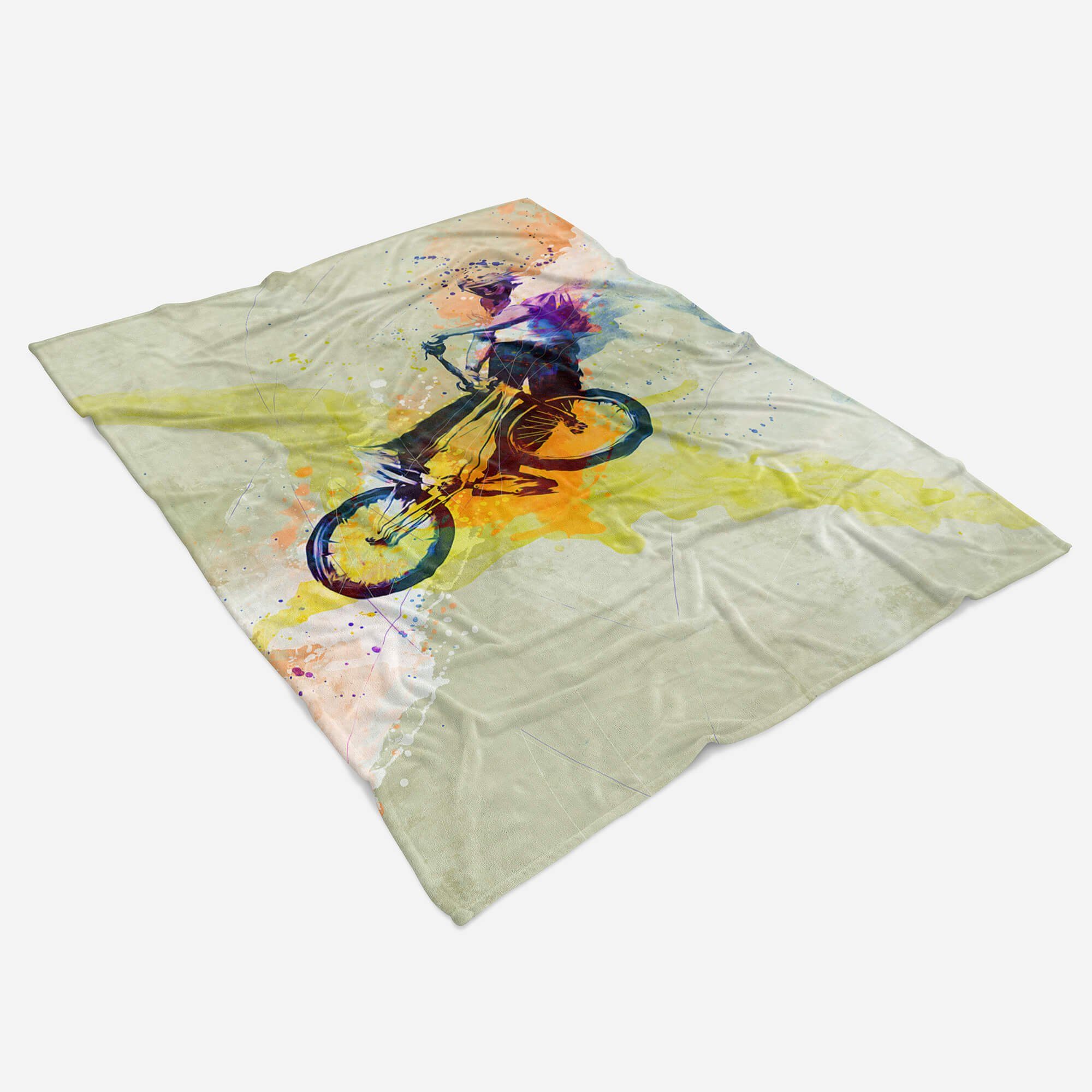 Handtücher SplashArt Sport Handtuch Strandhandtuch Saunatuch Kuscheldecke Kunstvoll BMX II Sporthand, Baumwolle-Polyester-Mix (1-St), Handtuch