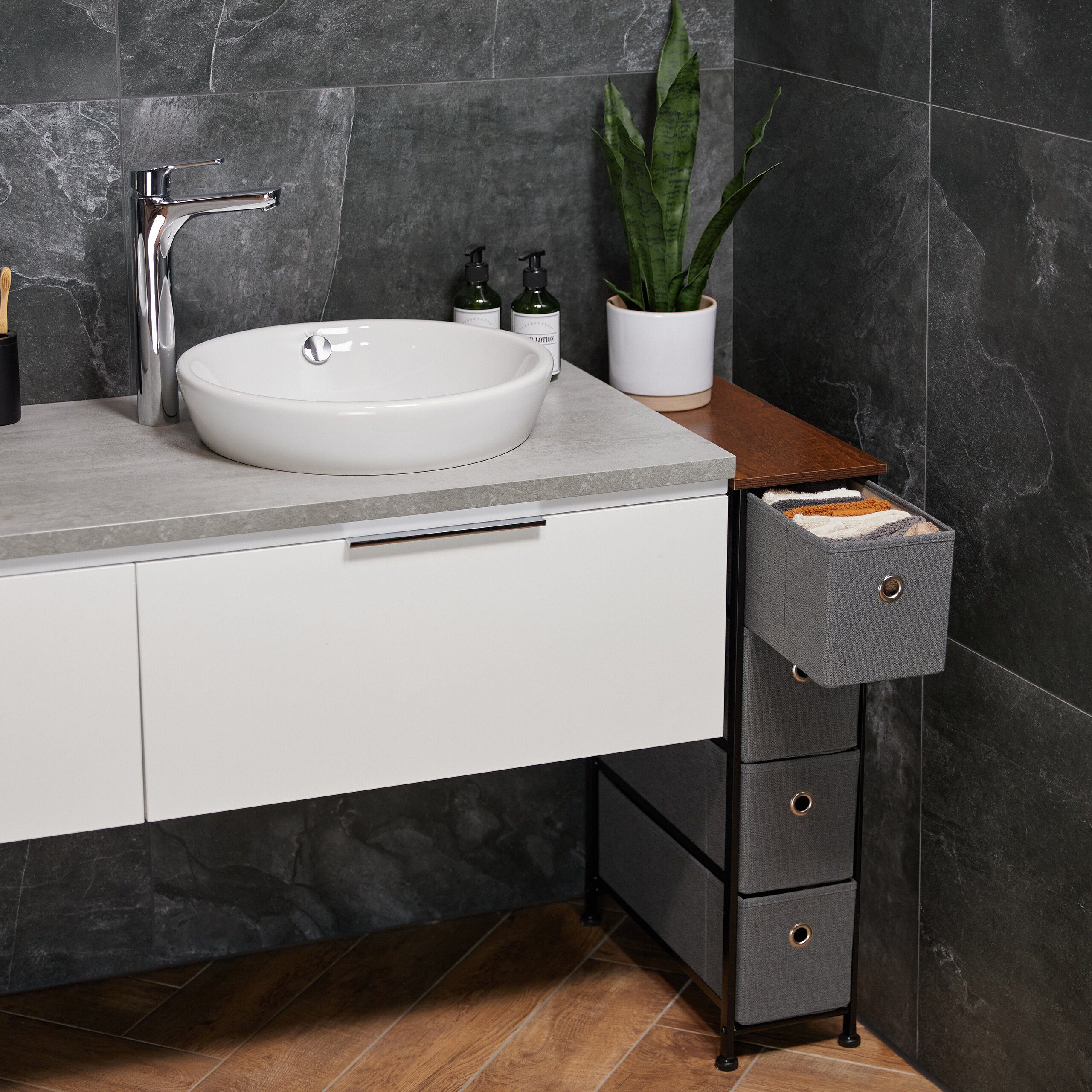 relaxdays Standregal Nischenregal 4 Schubladen günstig online kaufen