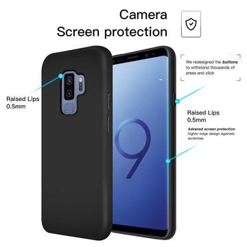 CoolGadget Handyhülle Black Series Handy Hülle für Samsung Galaxy S9 Plus 6,2 Zoll, Edle Silikon Schlicht Robust Schutzhülle für Samsung S9+ Hülle