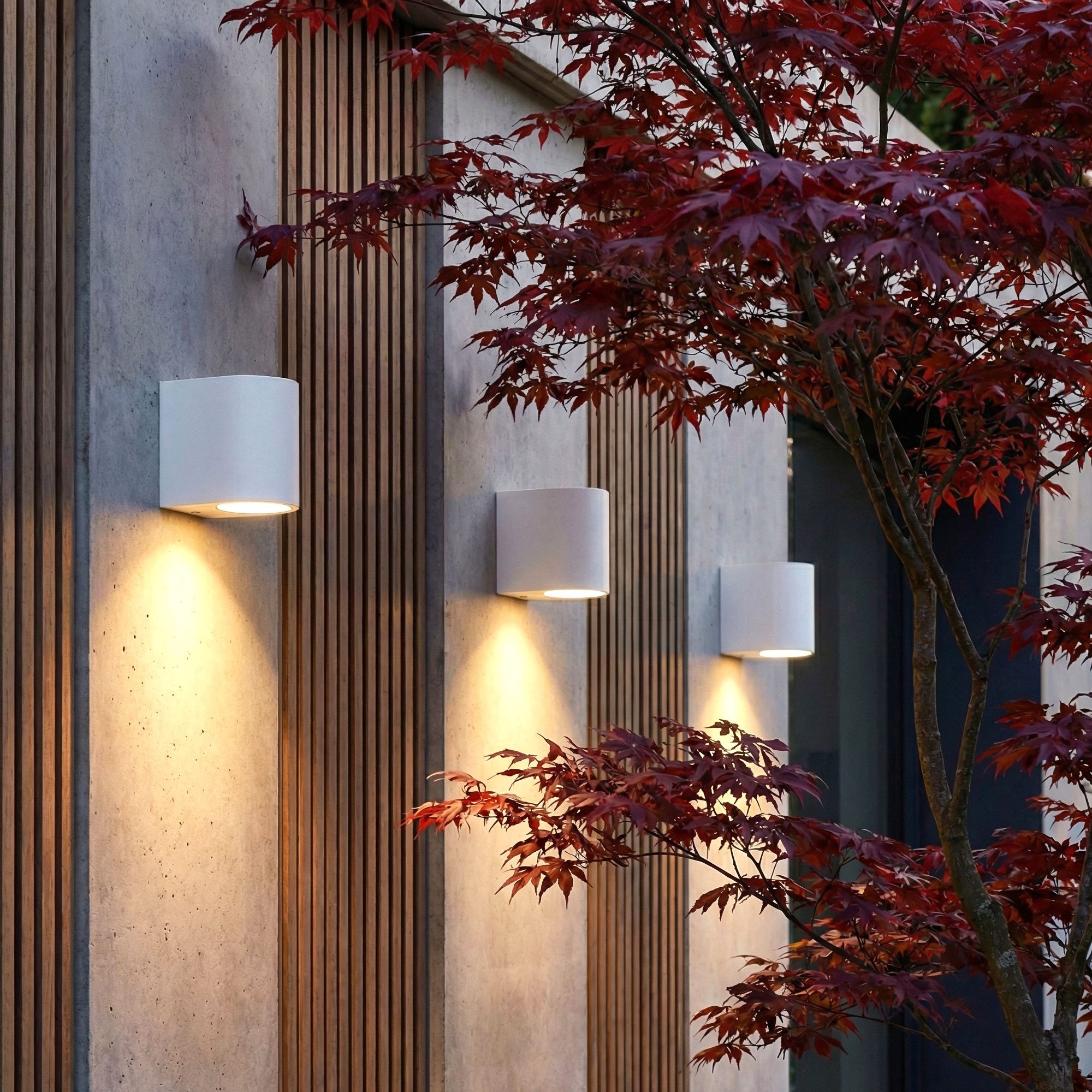Maxkomfort Außen-Wandleuchte Up & Down Wandlampe GU10, schwarz/weiß/silber, IP44, 1 bis 2-flammig, ohne Leuchtmittel, Modern, IP44 - wetterfest, exkl. Leuchtmittel
