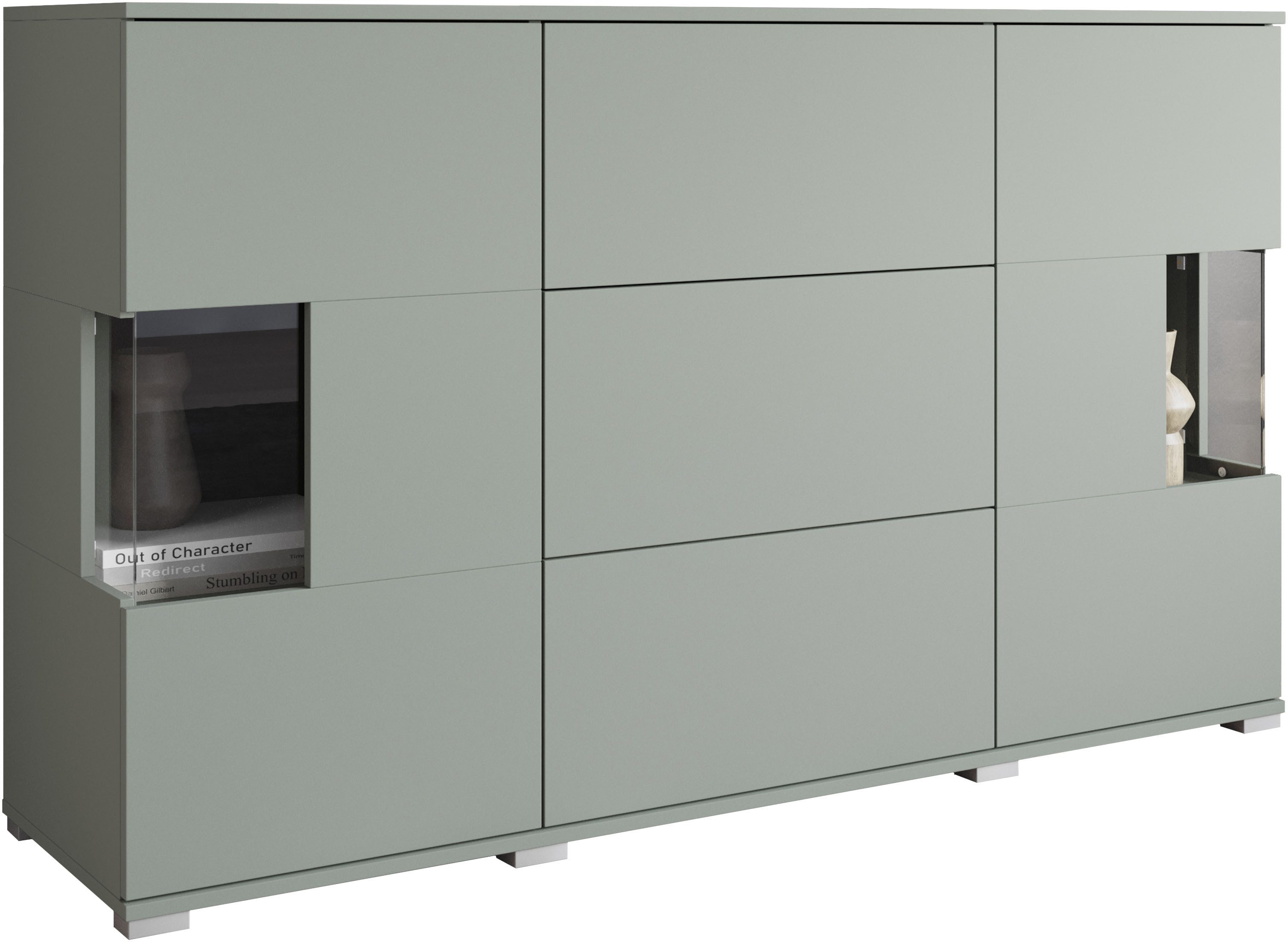 INOSIGN Sideboard Kenia (1 St), Sideboard mit 3 Schubladen, 6 Fächern, Glastüren, Breite 150 cm. Reduzierter Preis € 229,99. Unverbindliche Preisempfehlung € 569,00