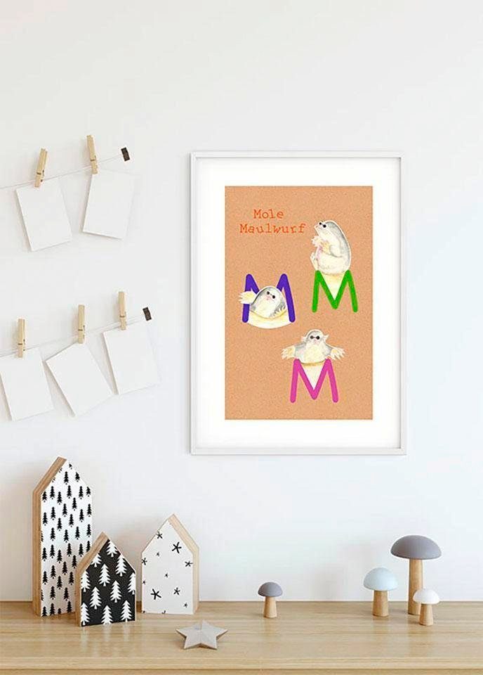 Komar Poster ABC Animal M, (1 St), Kinderzimmer, Wohnzimmer Schlafzimmer, Buchstaben