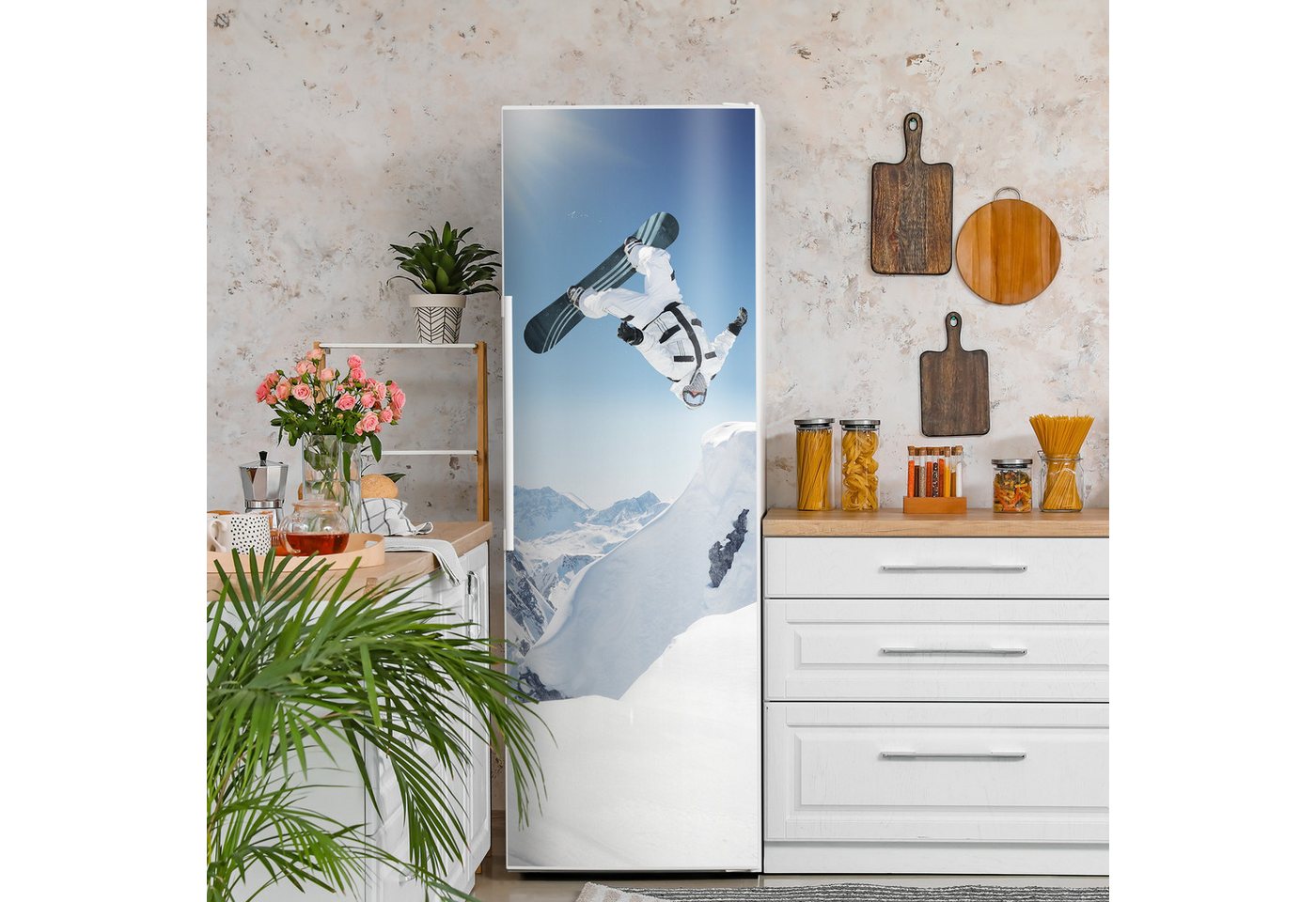 Thumbnail - DEQORI Magnetfolie 'Adrenalin im Schnee', Kühlschrank Magnetmatte magnetisch Magnetfolie Folie Schutz