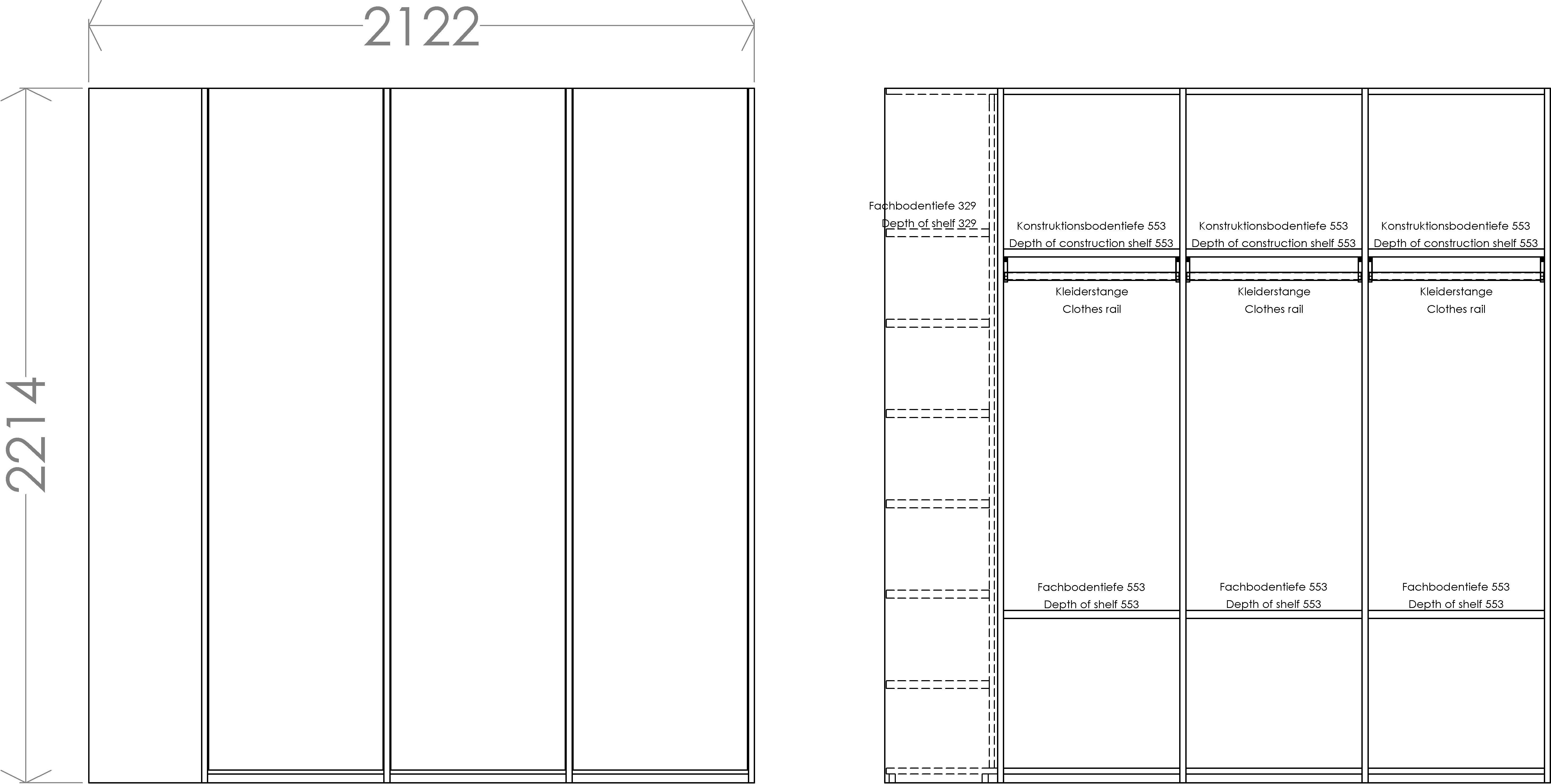 Plus weiß Seitenregal rechts links Variante weiß montierbarem 3 | Müller SMALL inklusive Modular LIVING Kleiderschrank oder