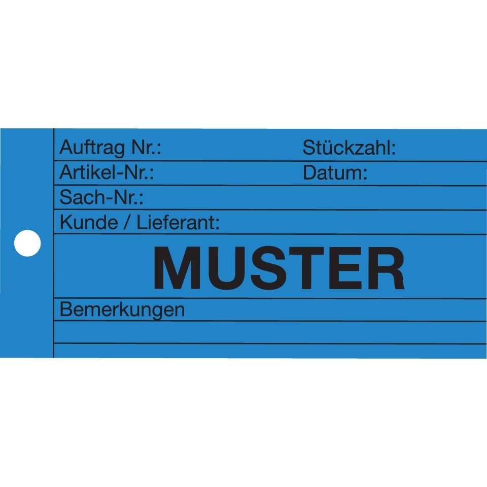 König Werbeanlagen Hinweisschild »Qualitätsanhänger Muster, blau, Karton,  mit Metallöse, 66x140mm, 100/VE« online kaufen | OTTO