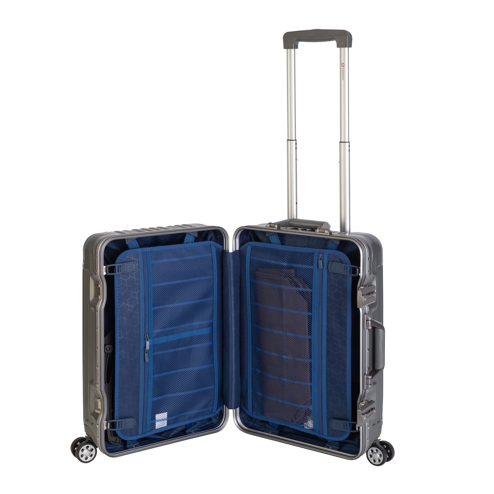 Travelhouse Hartschalen-Trolley London, 4 Rollen, TSA Zahlenschloss Alu-Rah günstig online kaufen