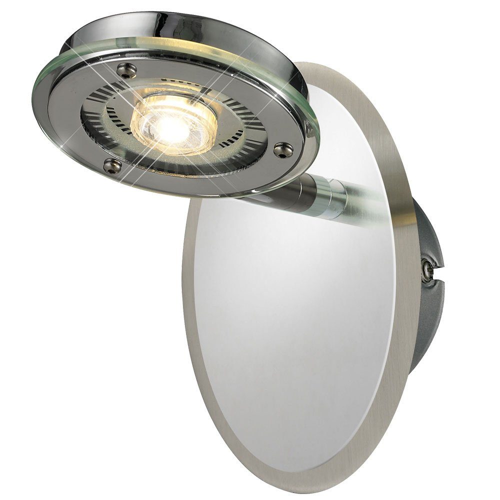 Esto LED Wandleuchte, LED-Leuchtmittel fest verbaut, Warmweiß, Wandlampe Spotleuchte Strahler beweglich chrom LED Glas Leseleuchte