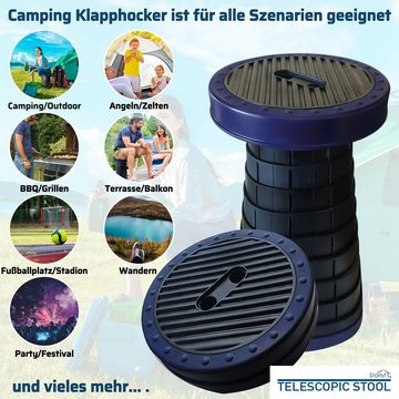 Starlyf Campinghocker Telescopic Stool (1 St., Spar-Set 1er oder 2er Pack), Tragbarer- ausziehbarer Klappstuhl, kompakt und leicht, bis 100 kg