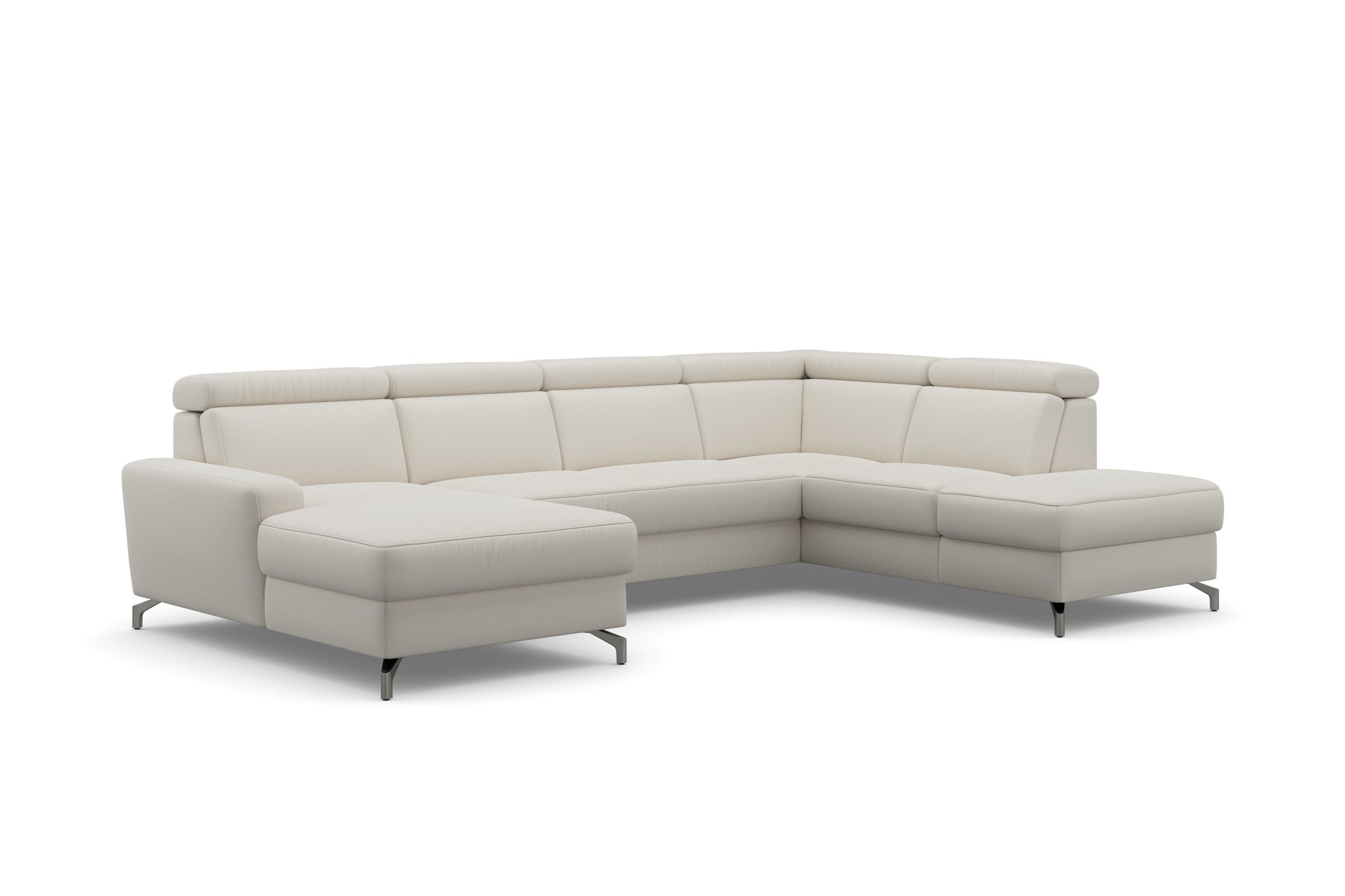 sit&more Wohnlandschaft Scarlett U-Form, inklusive Kopfteilverstellung, wahlweise mit Bettfunktion, Bettkasten