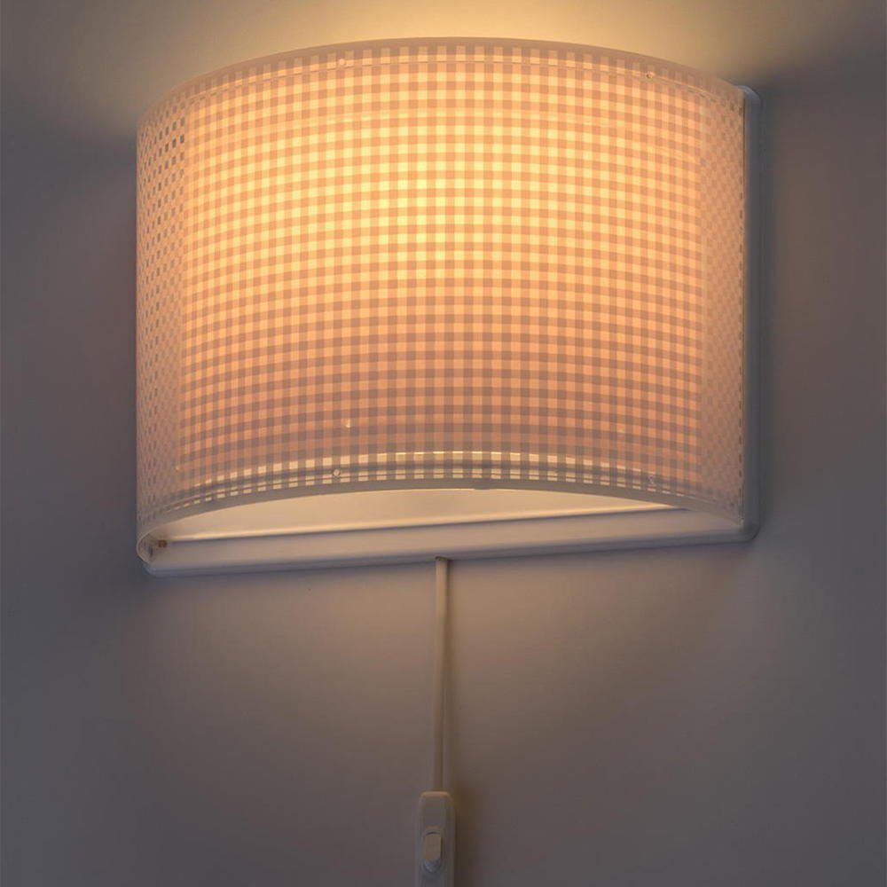 E27, Leuchtmittel Wandleuchte Rosa in Wandleuchte Vichy keine Nein, click-licht Angabe, Kinderzimmerlampe, enthalten: warmweiss, Kinderzimmer Kinderleuchte