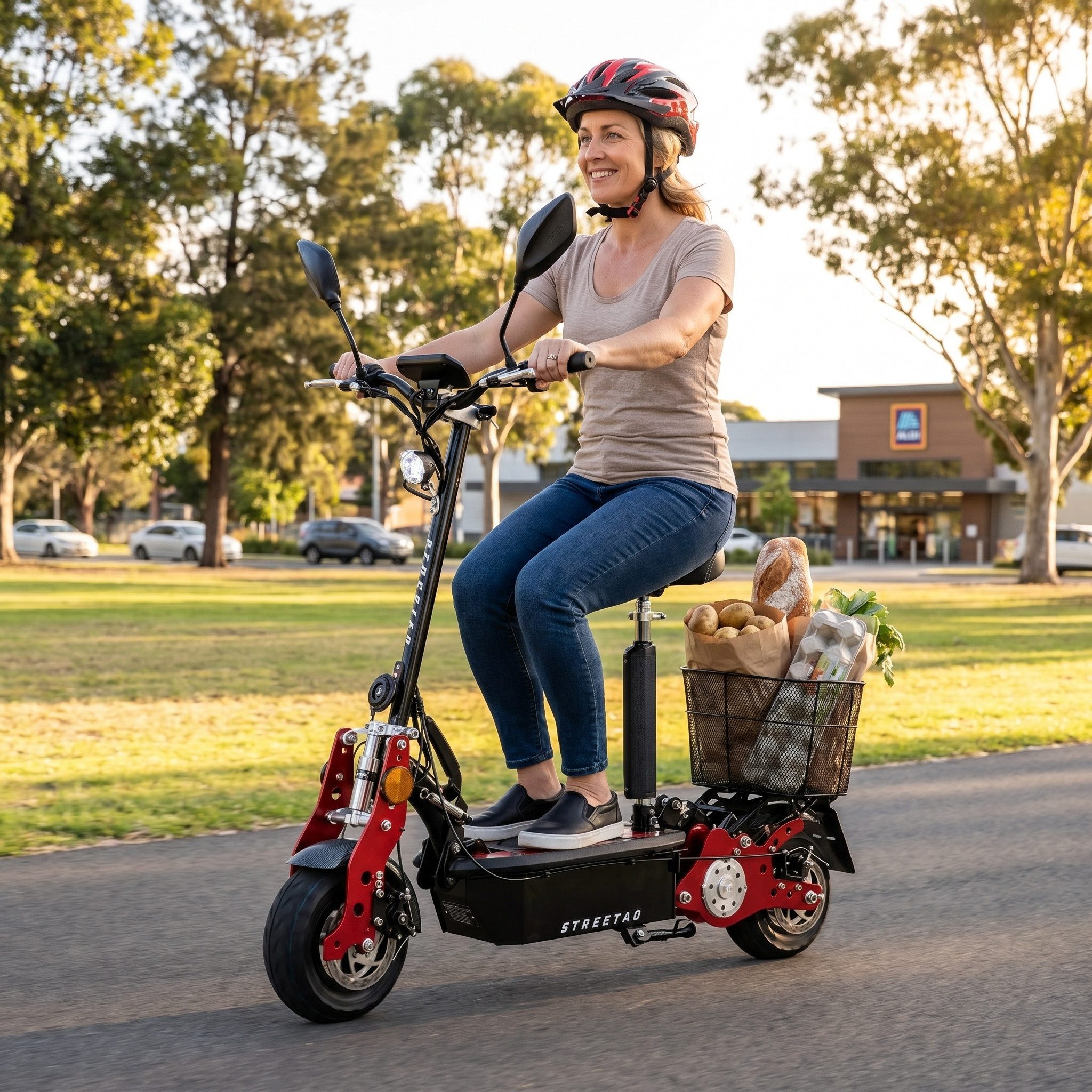 eFlux E-Scooter Street 40 Pro Escooter Elektro Roller mit Straßenzulassung klappbar, (E Scooter, E Roller, Elektro Roller), EScooter mit Straßenzulassung, Elektroroller mit Gepäckkorb, E Scooter