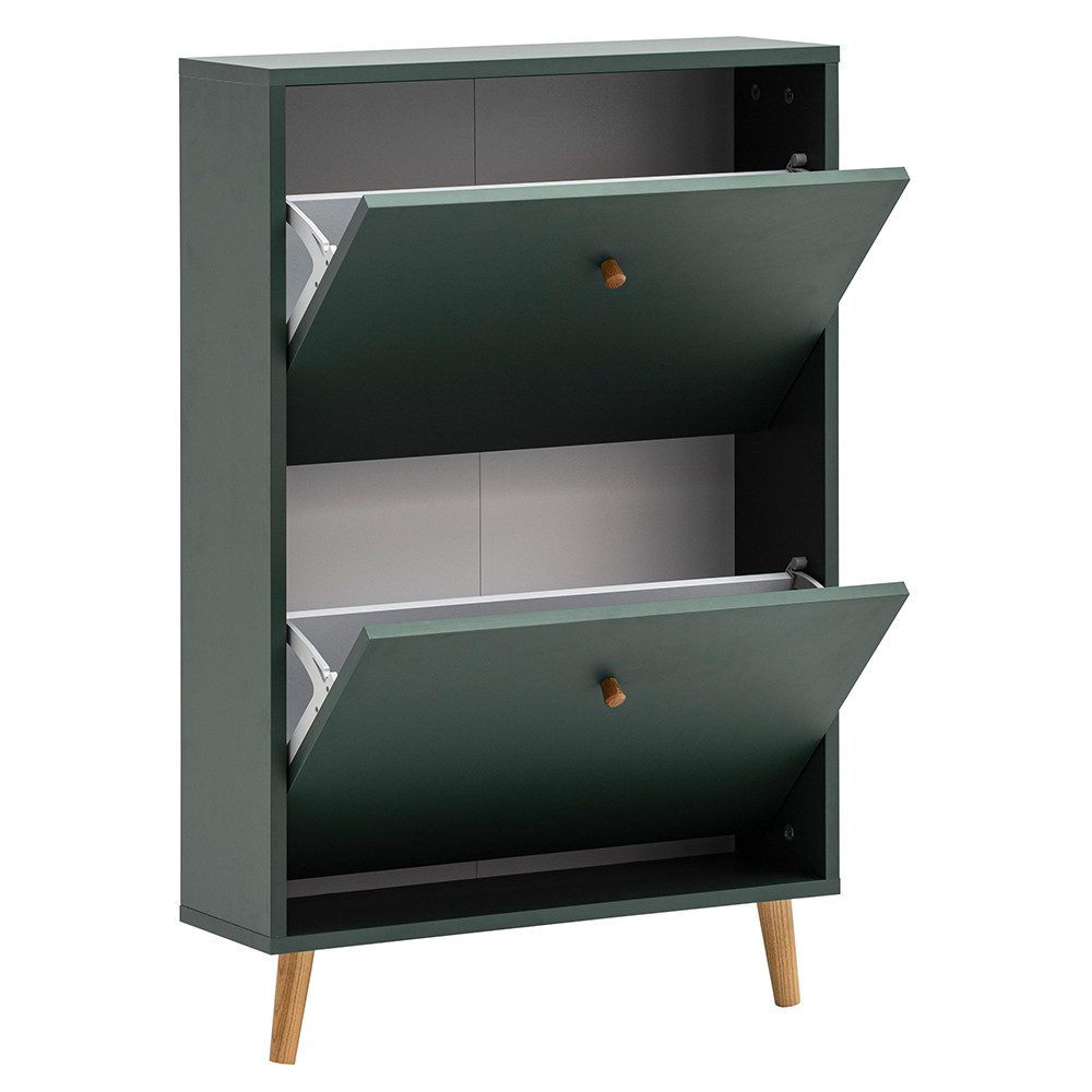 Lomadox Schuhschrank BELOFRT-80 mit 2 Klappen, in dunkelgrün, 60cm Breit