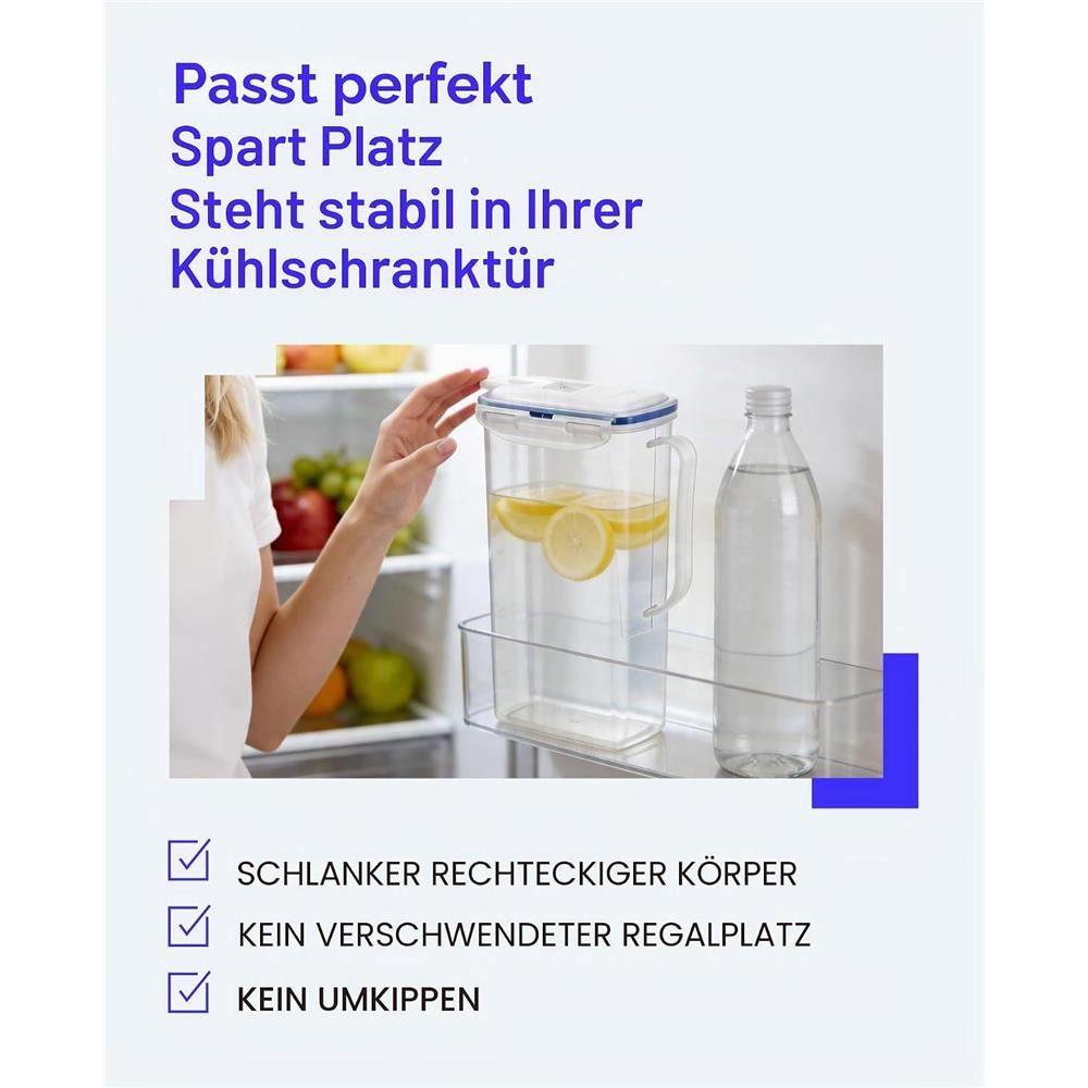 LocknLock Aufbewahrungsbecher Kühlschrankkrug 2L transparent, Kunststoff, Krug mit Deckel, BPA-frei, auslaufsicher – Bild 3 von 5