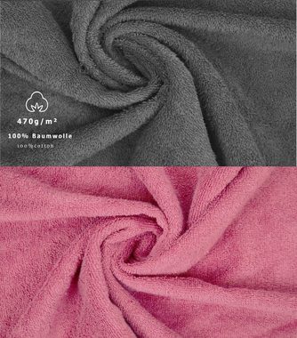 Betz Handtuch Set 10-TLG. Handtuch-Set Premium Farbe Altrosa & Anthrazit, 100% Baumwolle, (10-tlg)