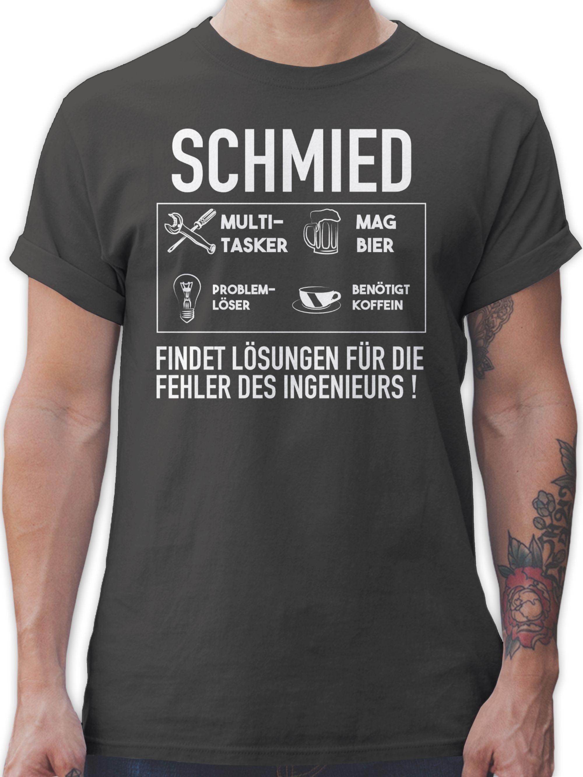 Geschenke T-Shirt Handwerker 3 Dunkelgrau Shirtracer Schmied