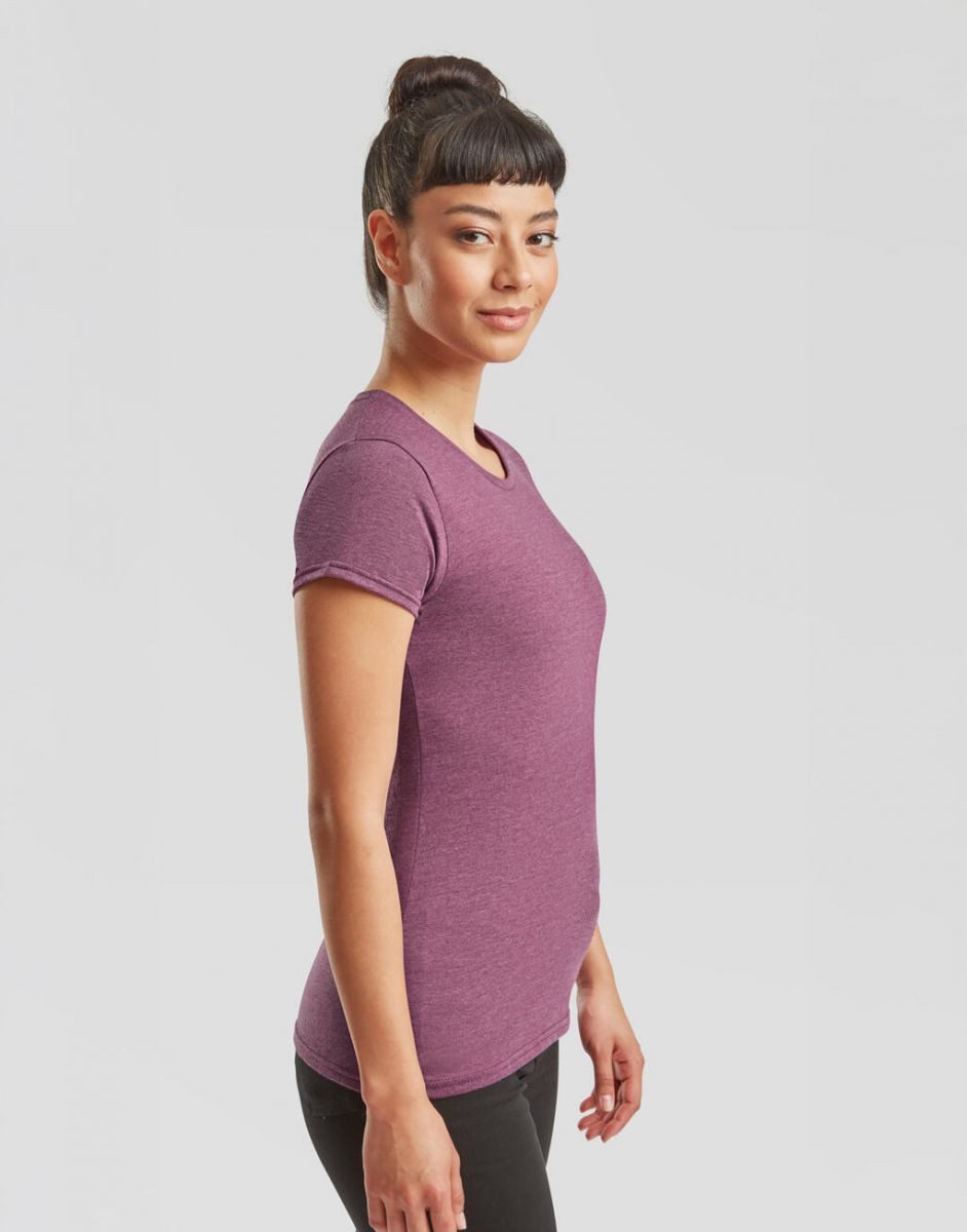 Fruit of the Loom Rundhalsshirt Damen Iconic T, 100% gekämmte, ringgesponnene Baumwolle