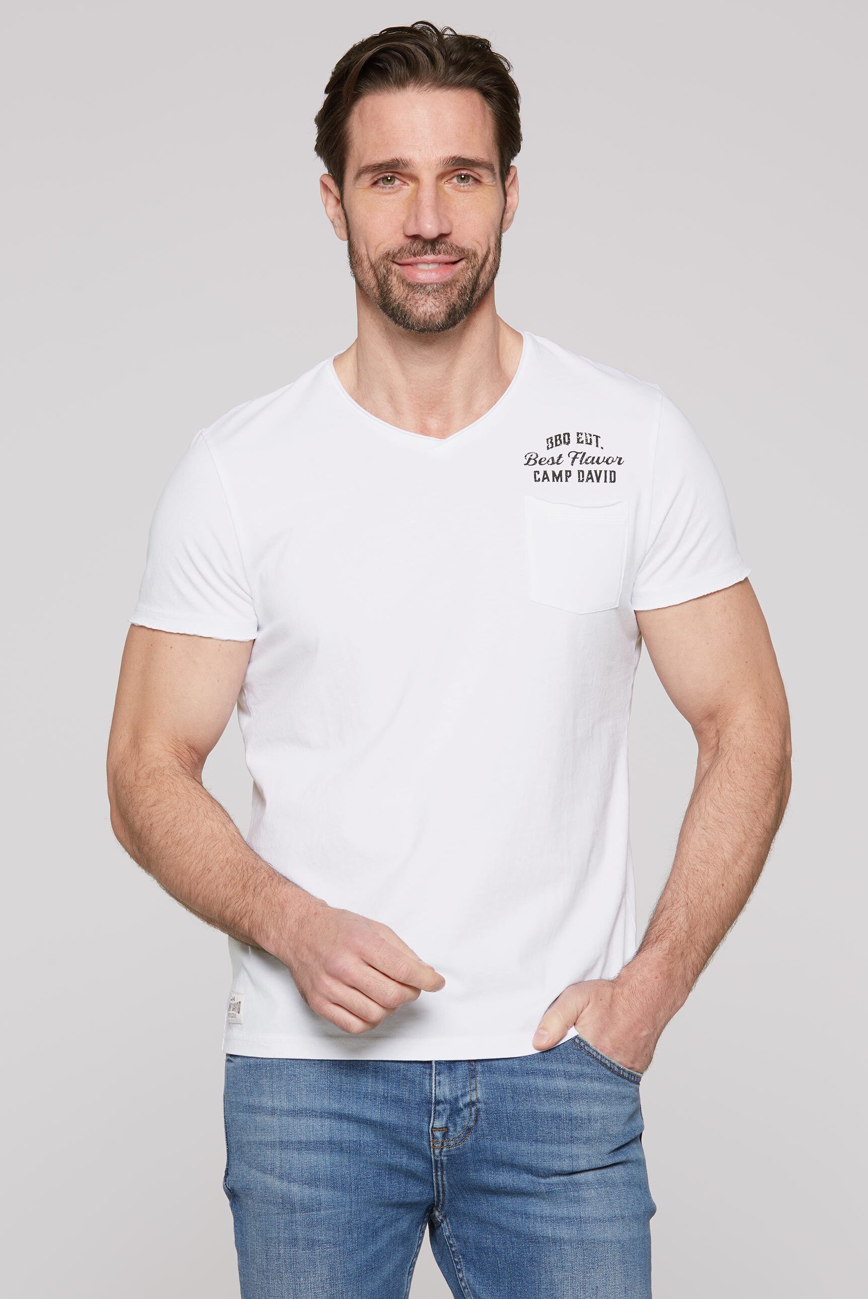 CAMP DAVID V-Shirt, mit Brusttasche günstig online kaufen