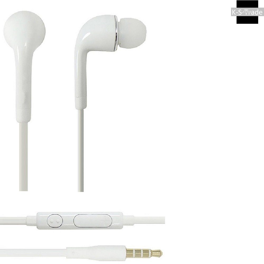 K-S-Trade für Huawei P Smart+ 2019 In-Ear-Kopfhörer (Kopfhörer Headset mit Mikrofon u Lautstärkeregler weiß 3,5mm)