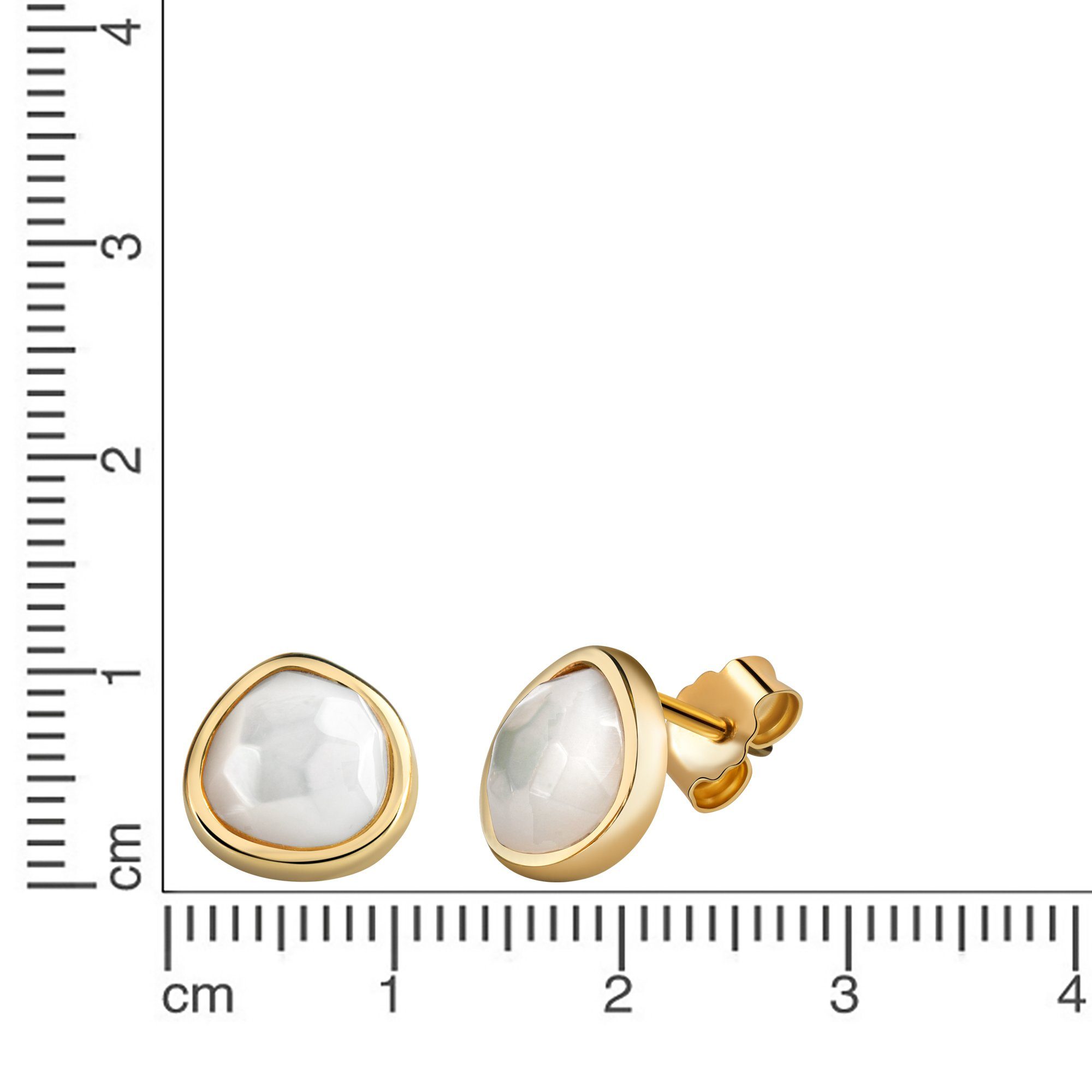 Zeeme Paar Ohrstecker Silber 925 vergoldet mit weißem Perlmutt günstig online kaufen