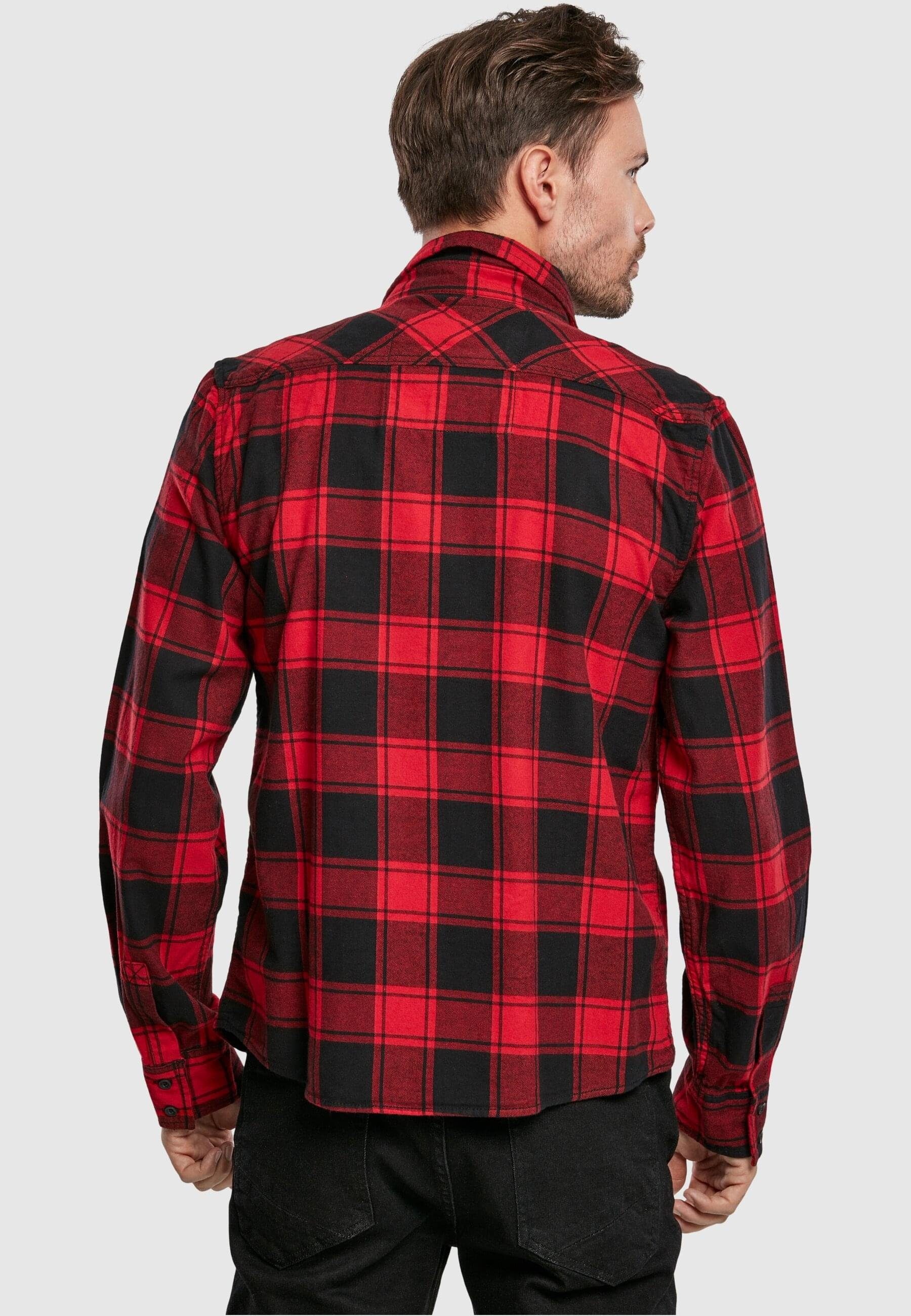 Brandit Herren Checked Langarmhemd Shirt (1-tlg) red-black