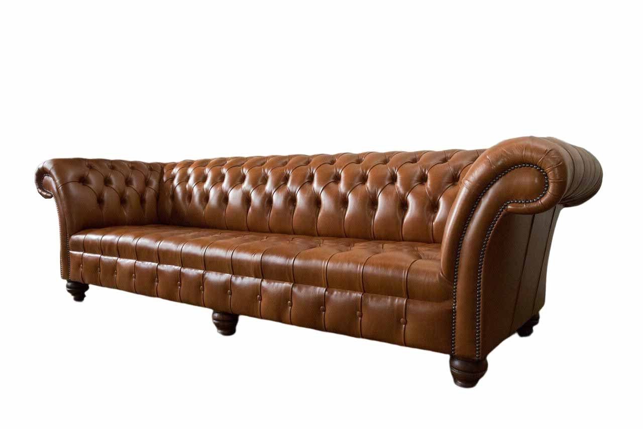 Made 4-Sitzer Couch Sofa Sofa Neu, Europe Braunes In Chesterfield JVmoebel Modern Luxus