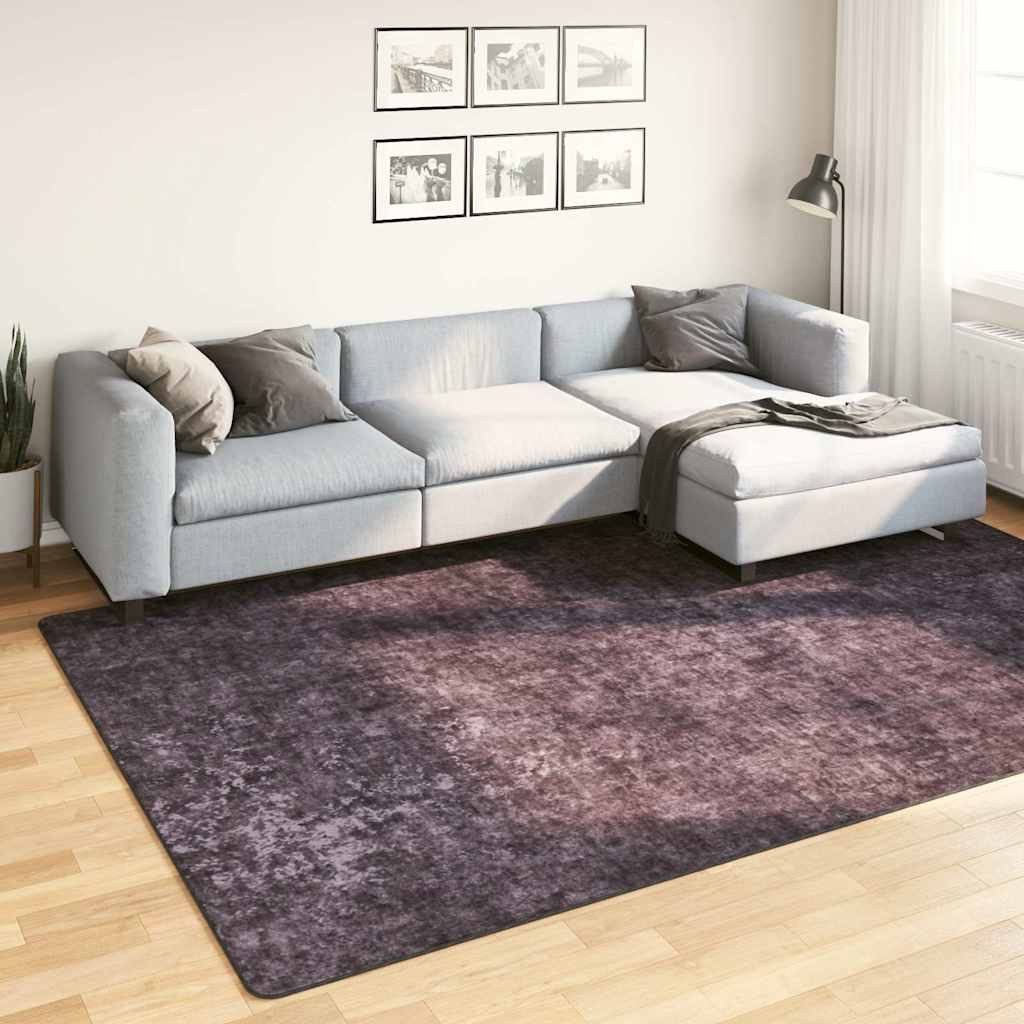 vidaXL Teppich Teppich Waschbar 190x300 cm Anthrazit, Rechteckig