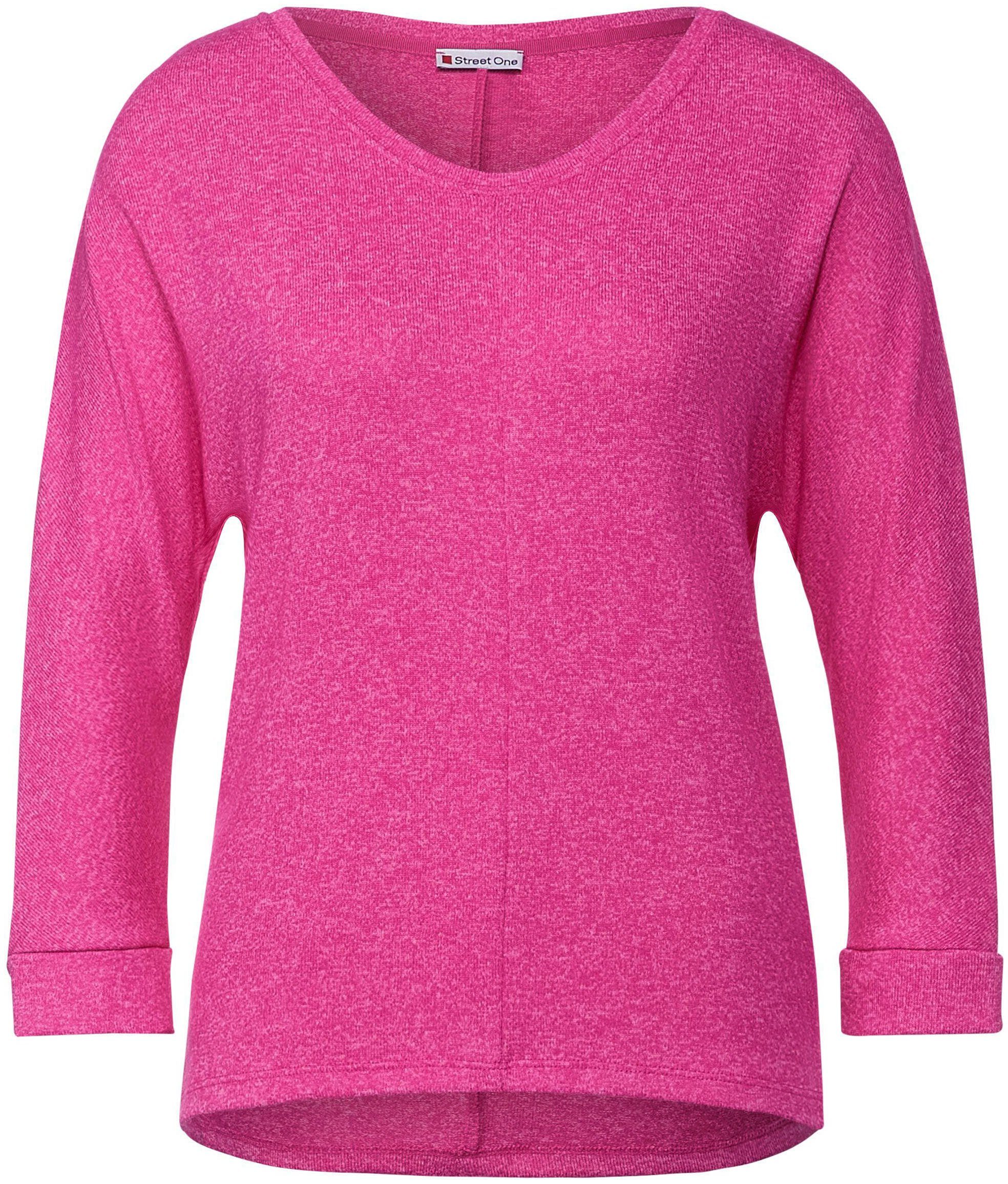 lavish Ellen 3/4-Arm-Shirt Style ONE STREET Melange-Optik in pink