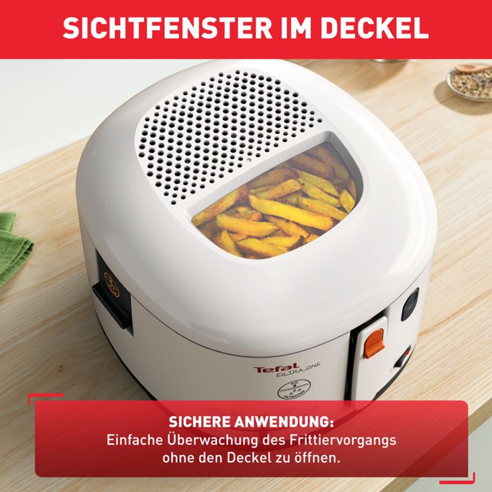 Tefal Fritteuse FF1631 One Filtra, 1900 W, 1,2 Kg, Auffangsieb für Frittierreste, spülmaschinenfest, FF1631