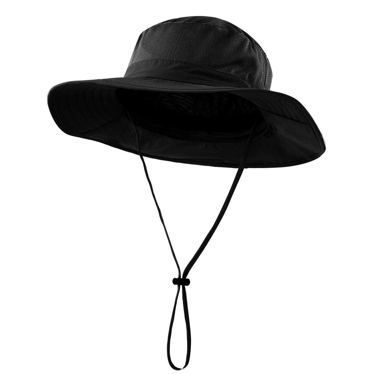FOUORTUNATE-BEE Sonnenhut Outdoor-Sonnenhut Damen Herren mit breiter Krempe Mesh (mit Nackenklappe und Kinnriemen Sommer Hut, Faltbar und Schnell trocknend, Leichter) für Wandern, Strand und Reisen