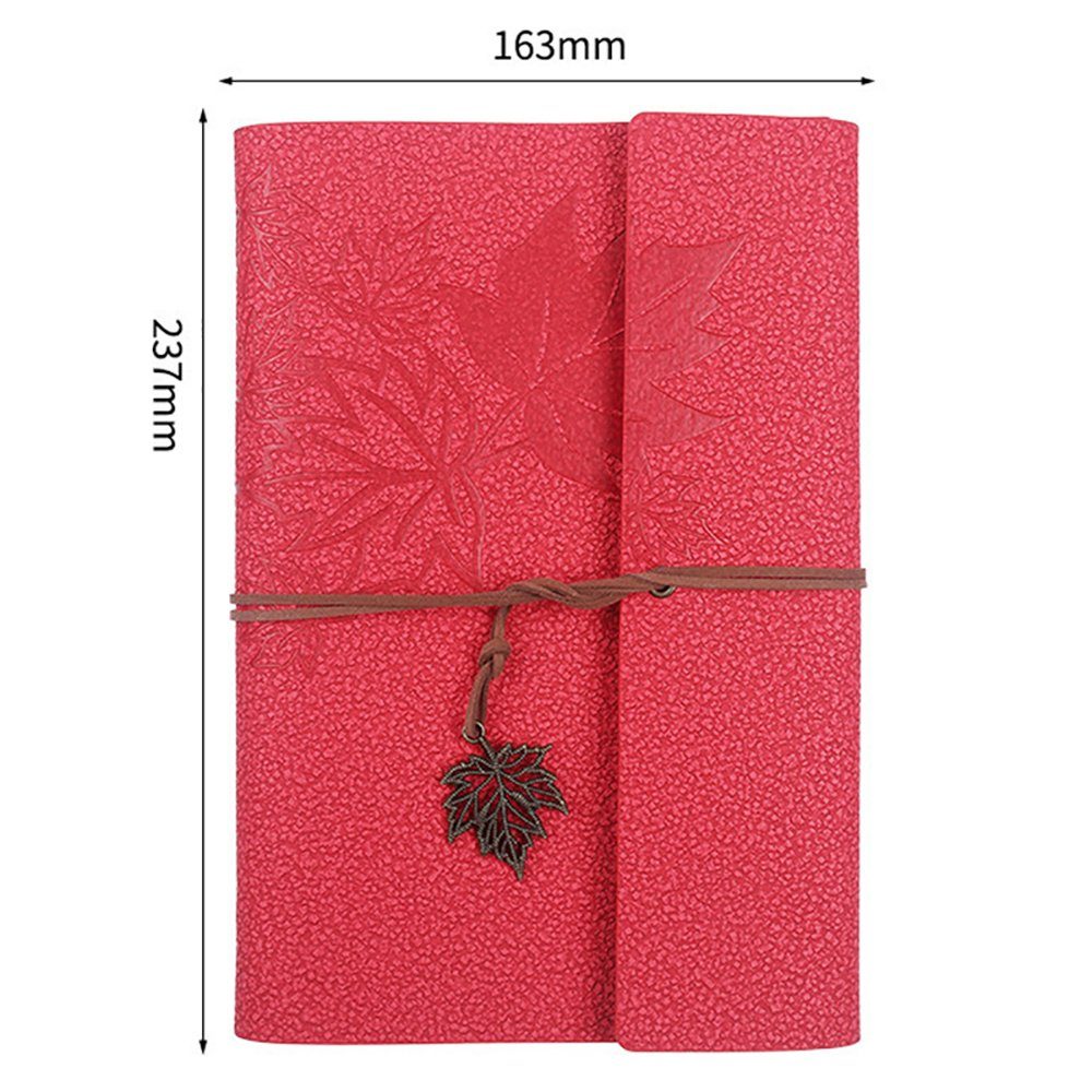 GelldG Tagebuch, rot Nachfüllbar Notizbuch Tagebuch Notizbuch, Vintage-Spiralbindung Leder