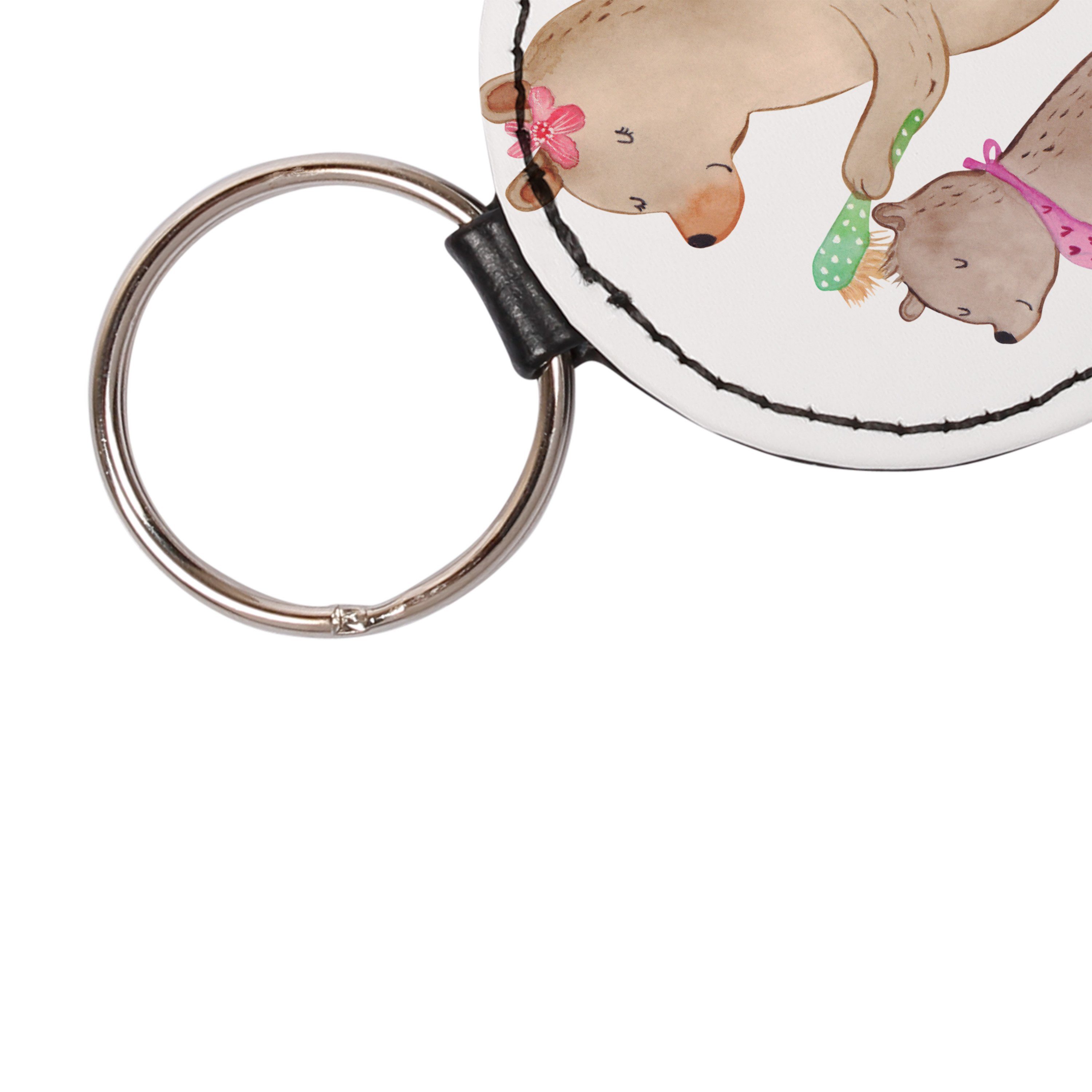 Bär Mr. - Mutterta & Weiß Schlüsselanhänger Geschenk, (1-tlg) - Schlüsselanhänger, Mrs. Panda mit Kind Anhänger,
