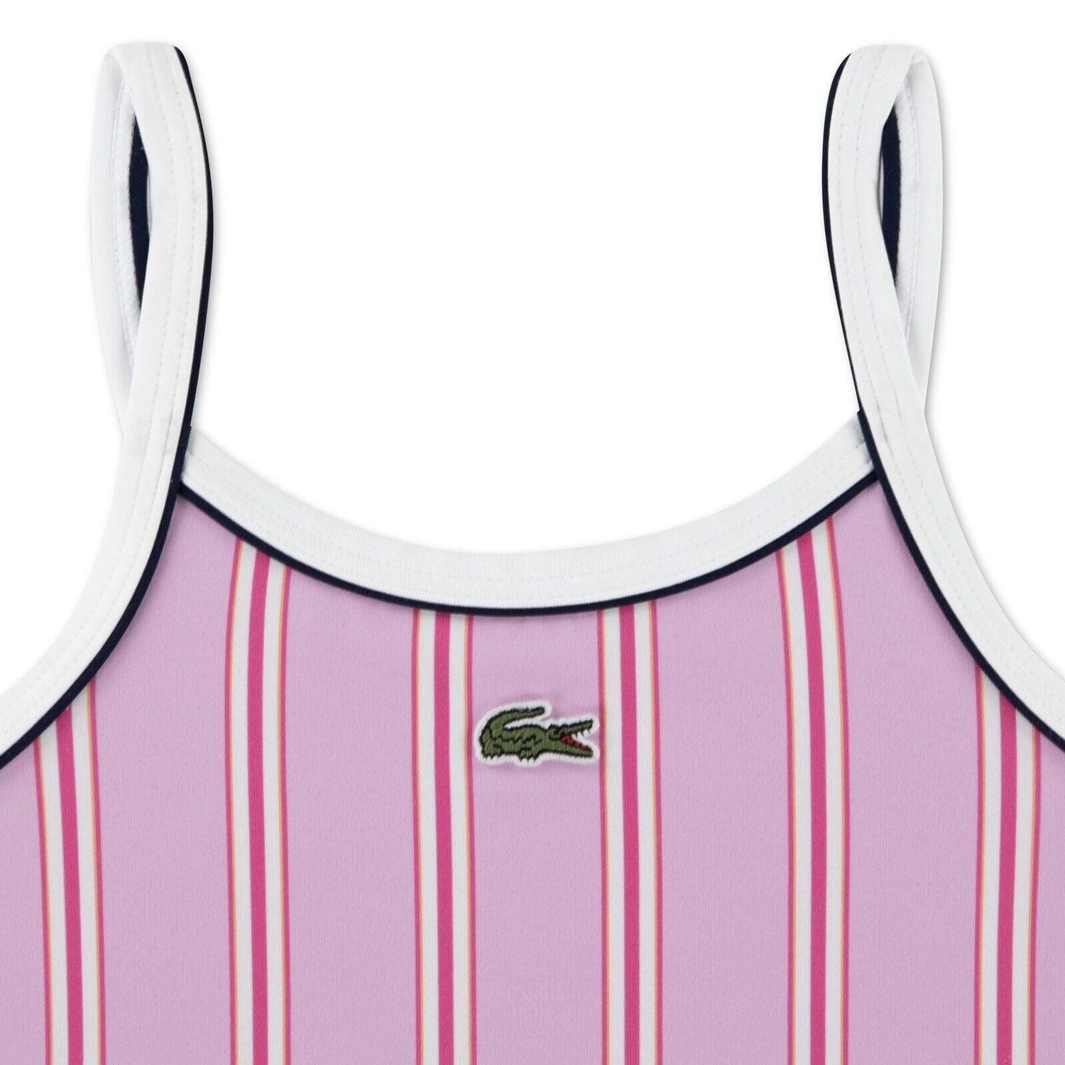 Lacoste Badeanzug Lacoste Kinder Badeanzug gestreift rosa-lila