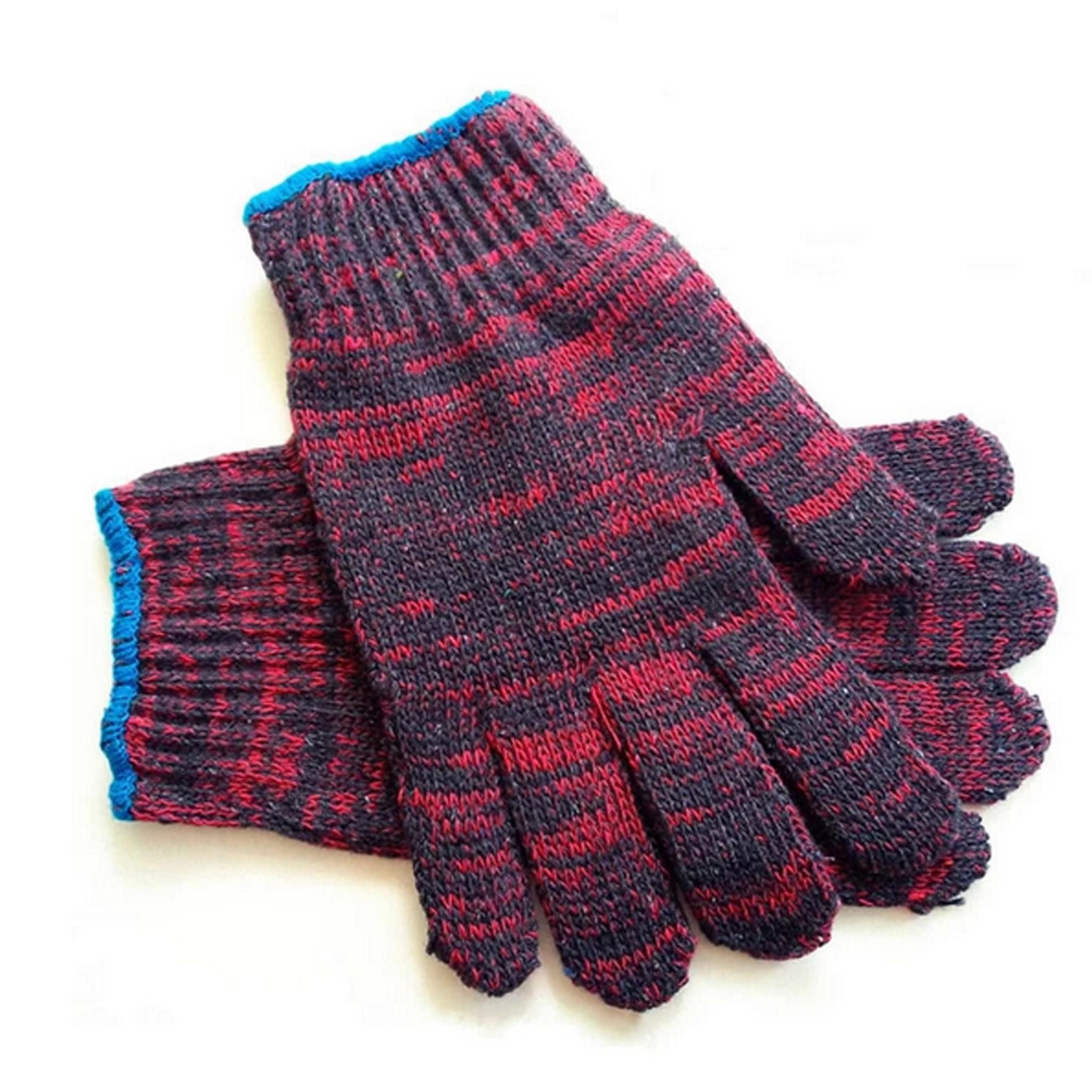 LA CUTE Arbeitshandschuh-Set Nahtlose Baumwoll-Arbeitshandschuhe, verstärkter Rand (Arbeitsschutzhandschuhe für verschiedene Branchen, Robuste Handschuhe für Bau, Montage, Transport & mehr) Nahtloser Baumwollstrick mit verstärktem Rand für hohen Tragekomfort