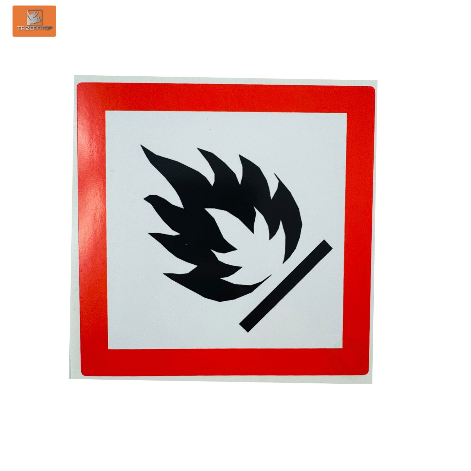 TRIZERATOP Warnschild Ottokraftstoff Benzin Warnetikett, Aufkleber Gefahrensymbol 10x10cm, (1 Stück)