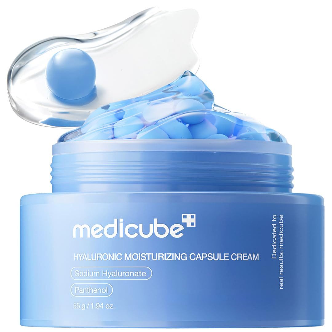 Medicube Tagescreme Hyaluronic Moisturizing Capsule Cream 55g – Leichte Gel-Creme mit Hyaluronsäure, Panthenol & Ceramiden zur Feuchtigkeitspflege, und Unterstützung der Hautbarriere