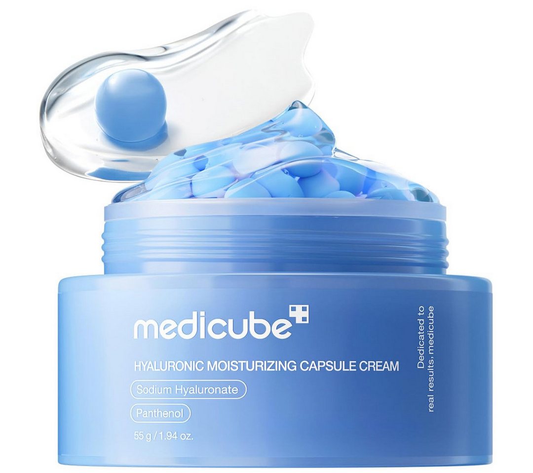 Medicube Tagescreme Hyaluronic Moisturizing Capsule Cream 55g – Leichte Gel-Creme mit Hyaluronsäure, Panthenol & Ceramiden zur Feuchtigkeitspflege, und Unterstützung der Hautbarriere