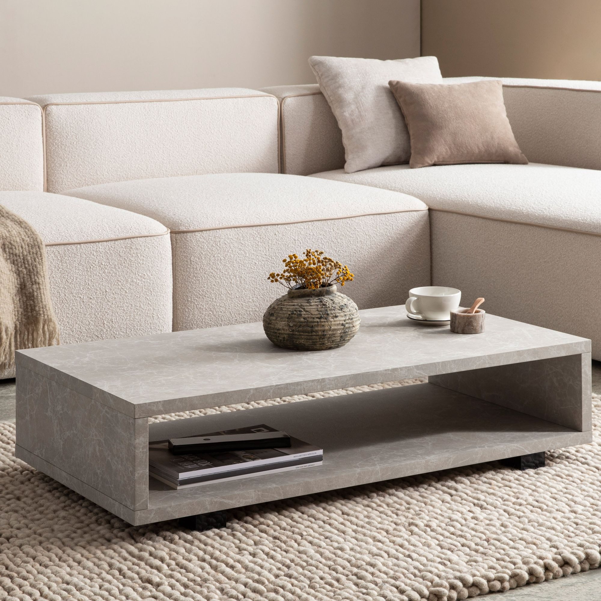 FINEBUY Couchtisch FB59782 (Wohnzimmertisch Stein Optik, günstig online kaufen