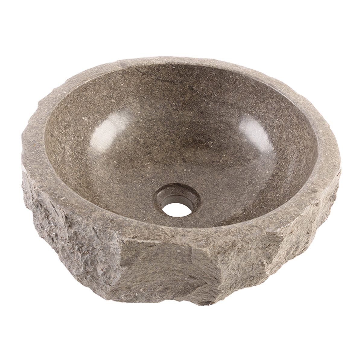 wohnfreuden Aufsatzwaschbecken Erosi Marmor Waschbecken 30 cm grau (Kein Set), NEW-4173
