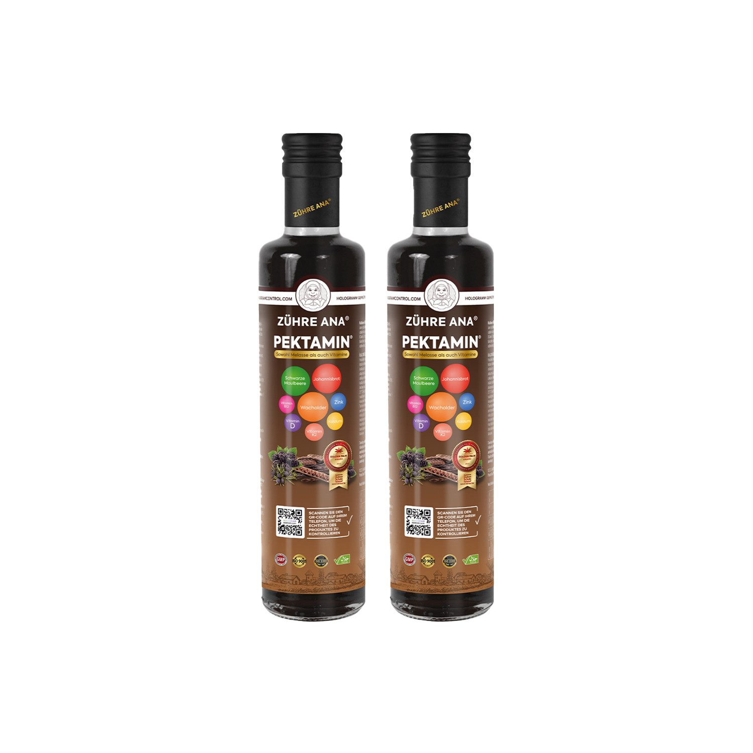 Zühre Ana® Sirup Pektamin Sirup – Mit Johannisbrot- und Maulbeerextrakt, Vitaminreich, Schwarze Maulbeere, Johannisbrot, Melasse