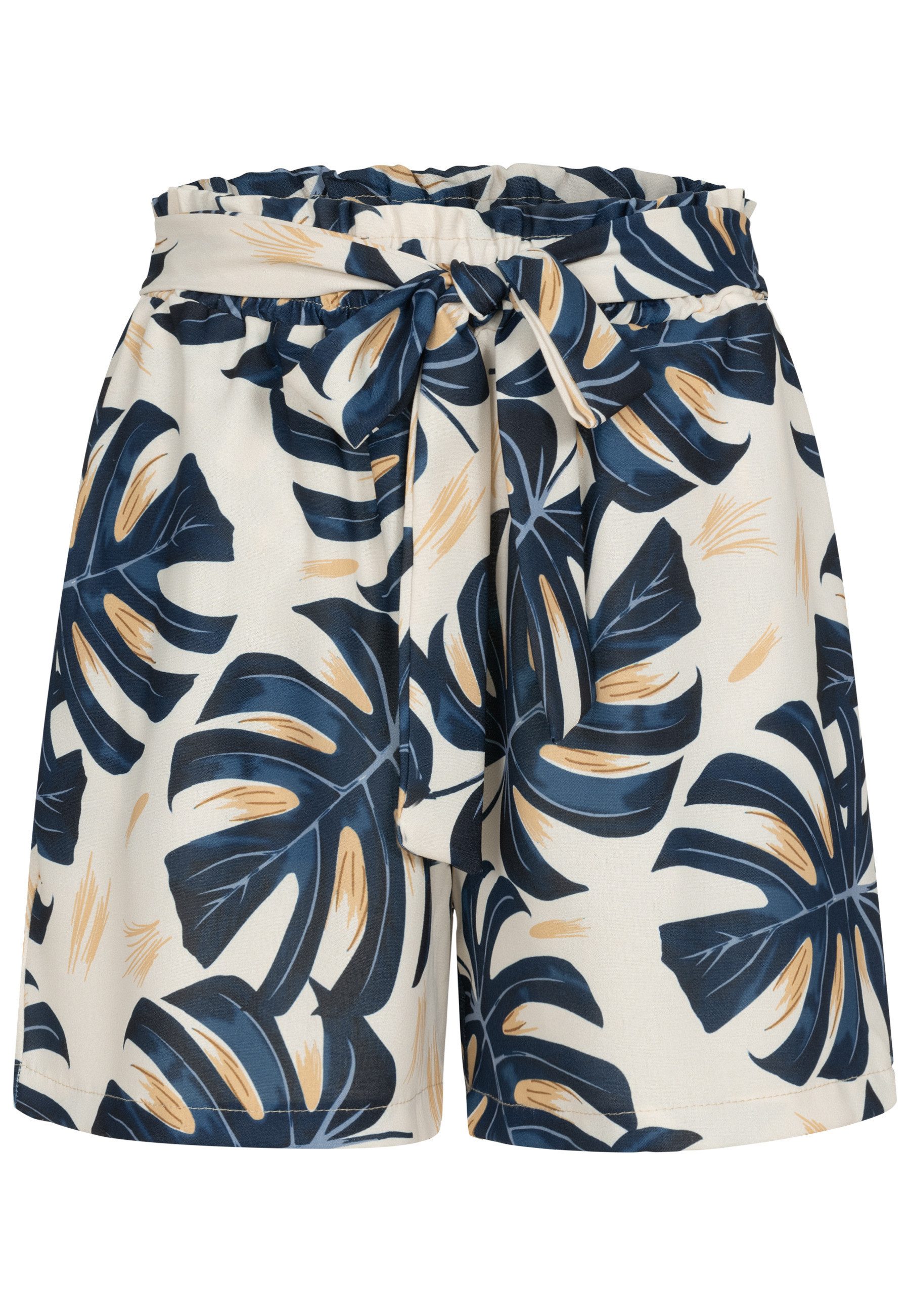 CLOUD 5IVE Shorts CLOUD 5IVE Paperbag Shorts with tie belt and palm print (1-tlg)