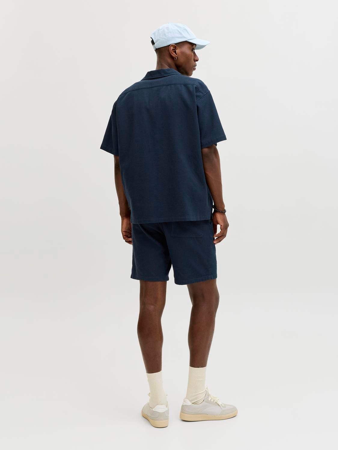 Jack & Jones Kurzarmhemd JJGLOBAL WAFFLE RESORT SHIRT SS mit Resort Kragen