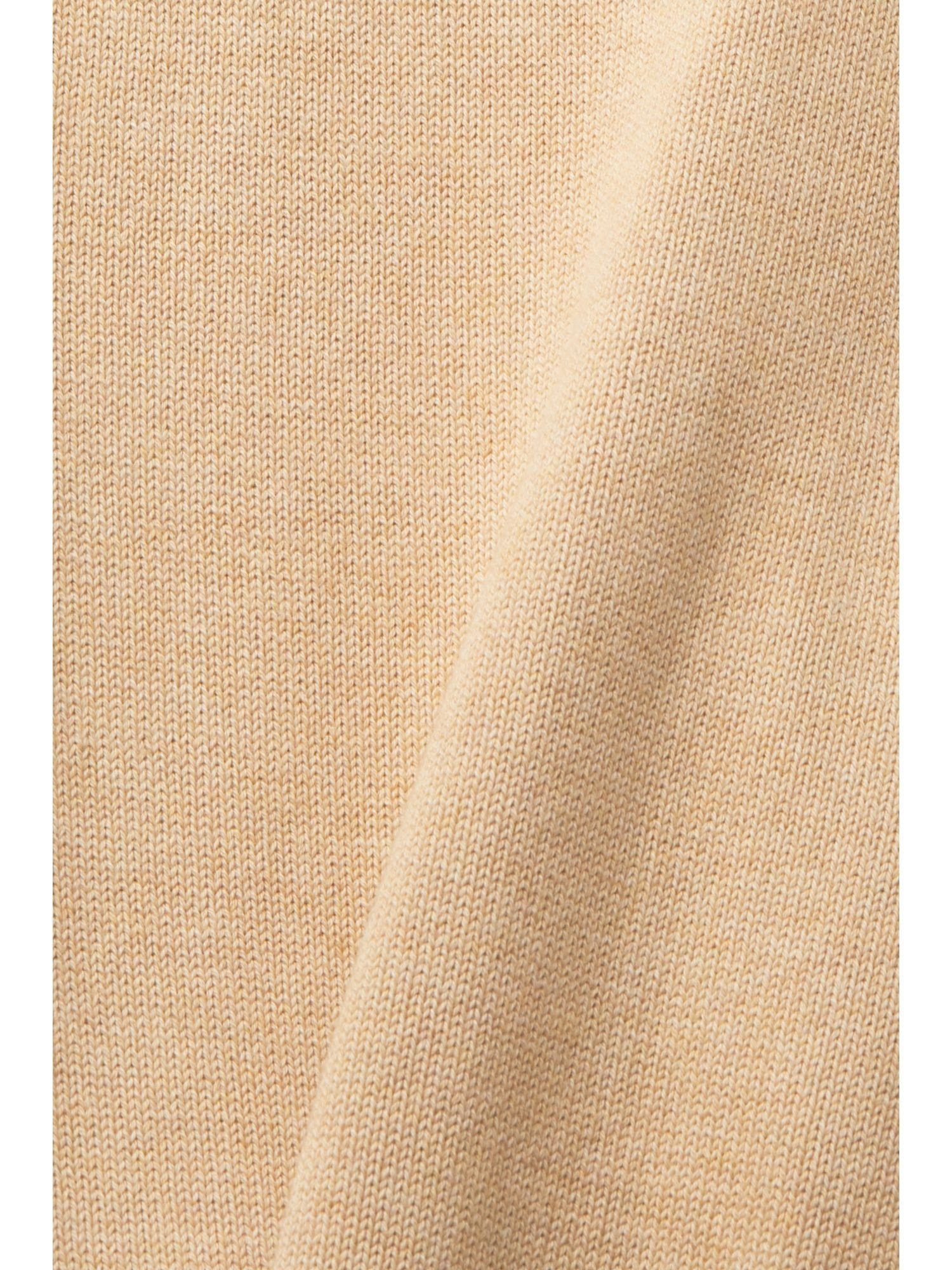 V-Ausschnitt Strickjacke nachhaltiger Baumwolle Cardigan Esprit BEIGE mit (1-tlg)